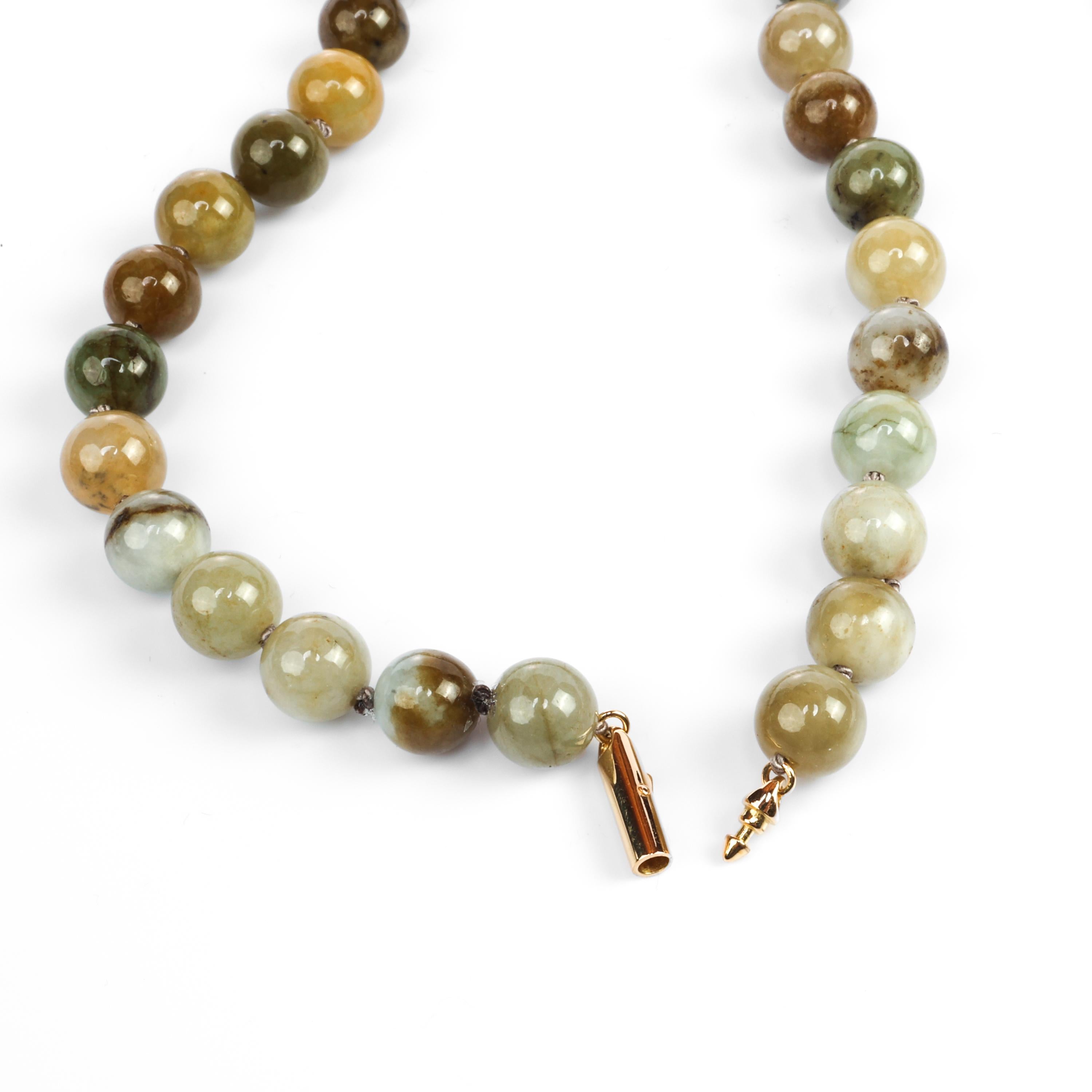 Women's or Men's Jade Necklace Late Autumn Coloring Certified Untreated
