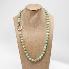 Jade Necklace Midcentury Italian Certified Untreated