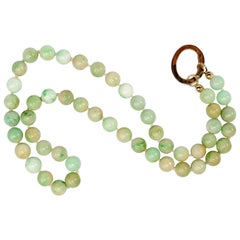 Jade Necklace Midcentury Italian Certified Untreated