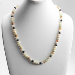 Jade Necklace Multicolor High Translucency Midcentury Certified Untreated 25"