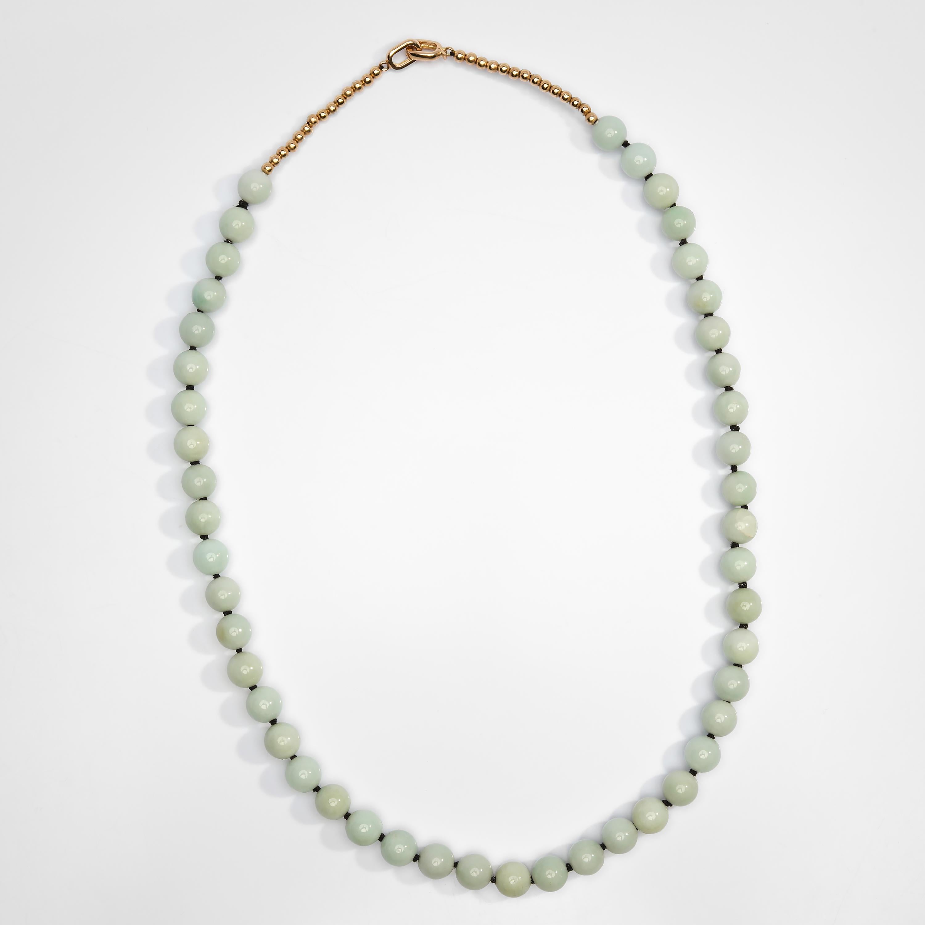 Jade Necklace of Soft Bluish-Green Jadeite is Unexpectedly Sublime 3