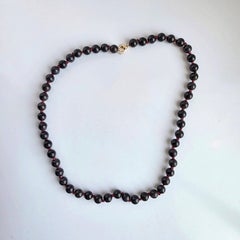 Jade Necklace Rare Aubergine Color Natural & Untreated 18"