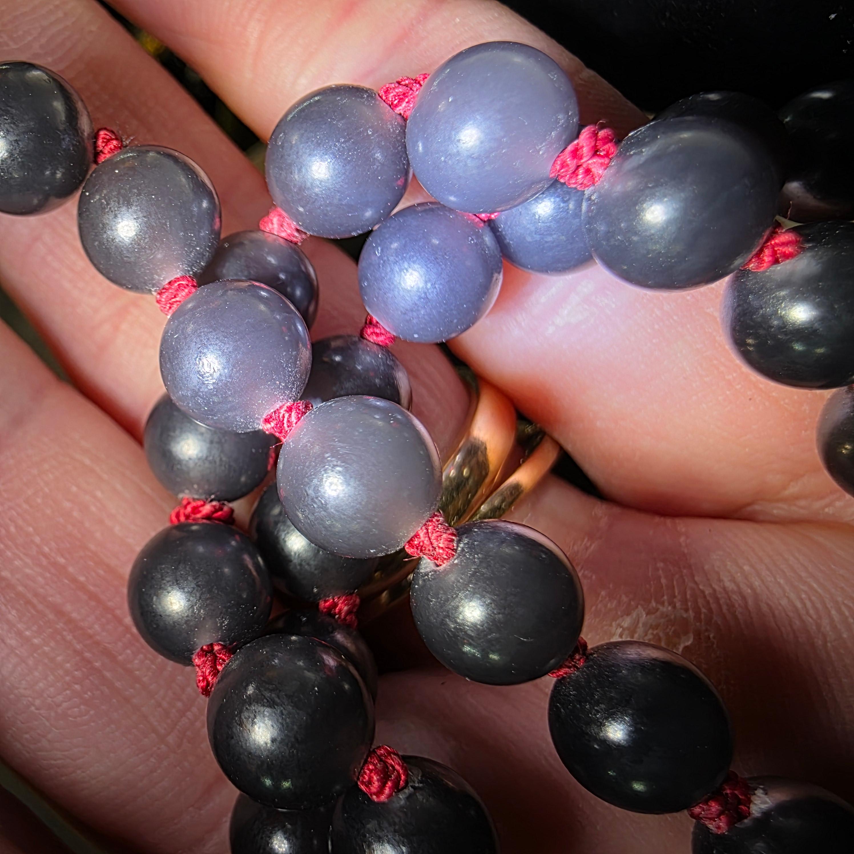Artisan Collier de Jade Rare Couleur Aubergine Naturelle & Non Traitée 18