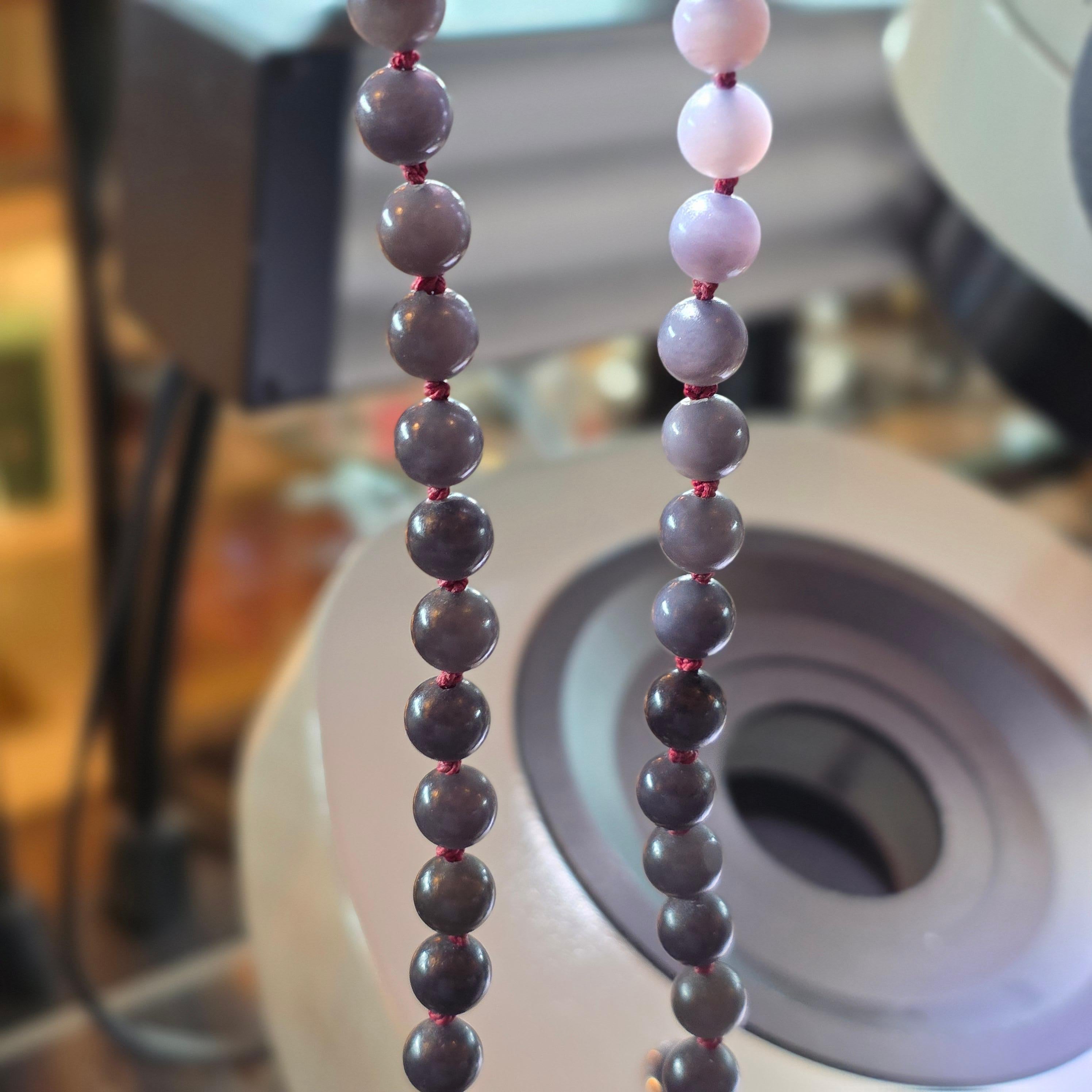 Collier de Jade Rare Couleur Aubergine Naturelle & Non Traitée 18