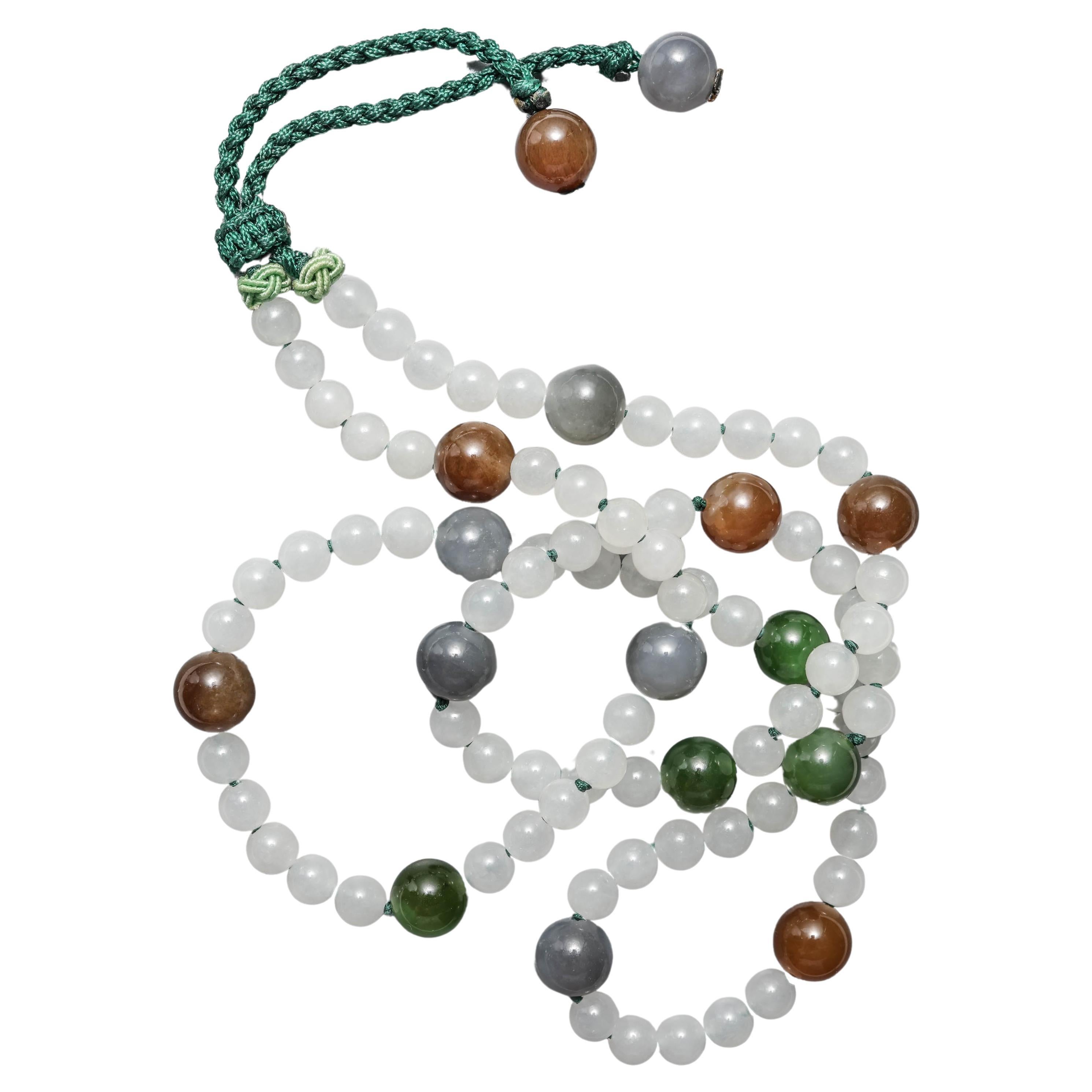 Halskette aus Jade, seltene Nephritfarben, hohe Transluzenz, zertifiziert und unbehandelt