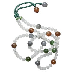 Collier en jade de couleur néphrite rare, haute translucidité, non traité