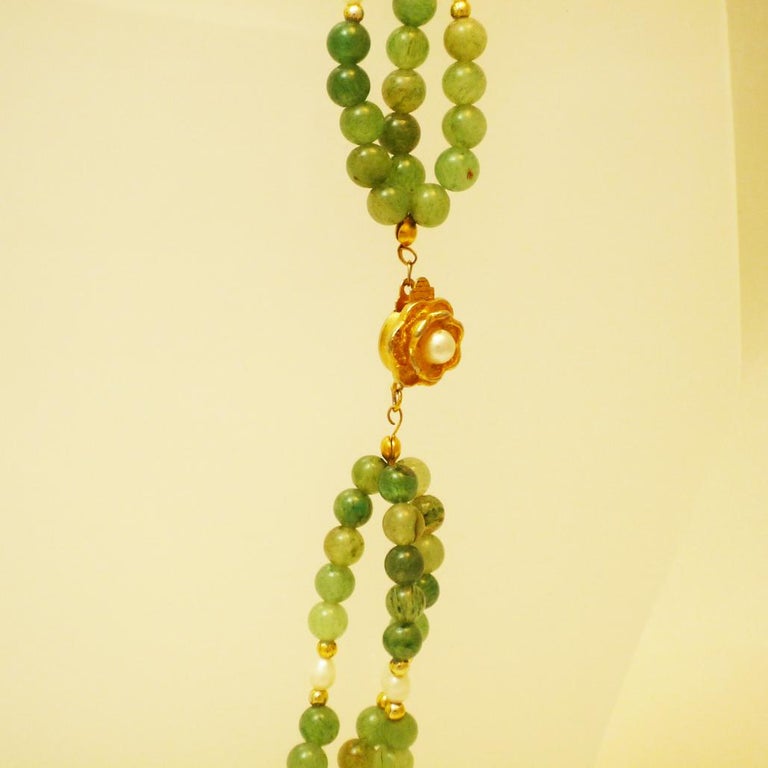 Jade necklace, three rows For Sale at 1stDibs