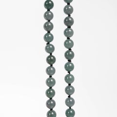 Jade Necklace Translucent Greenish-Blue Certified Untreated, New, 25"