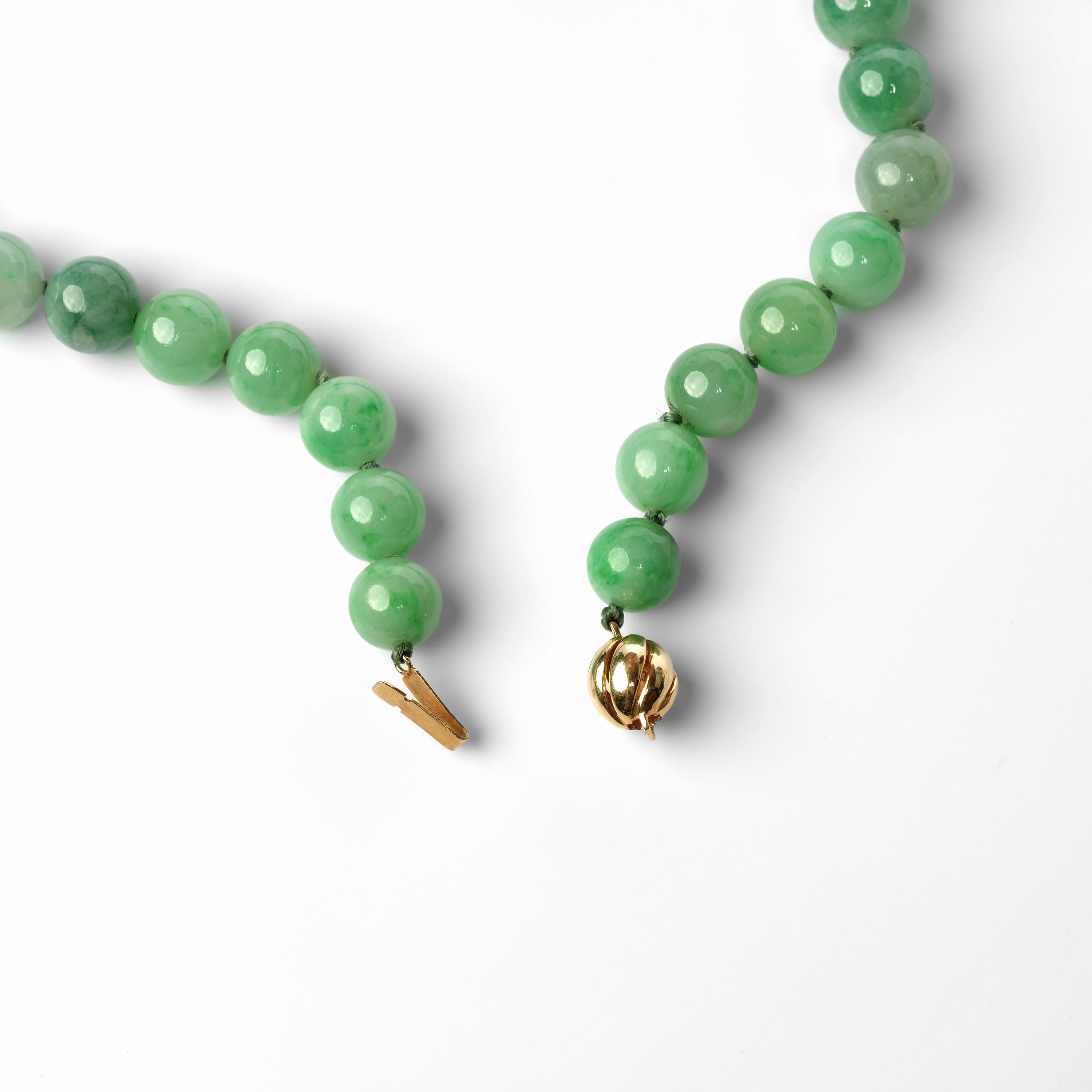 Modern Jade Necklace Vivid Apple Green Certified Untreated Rare