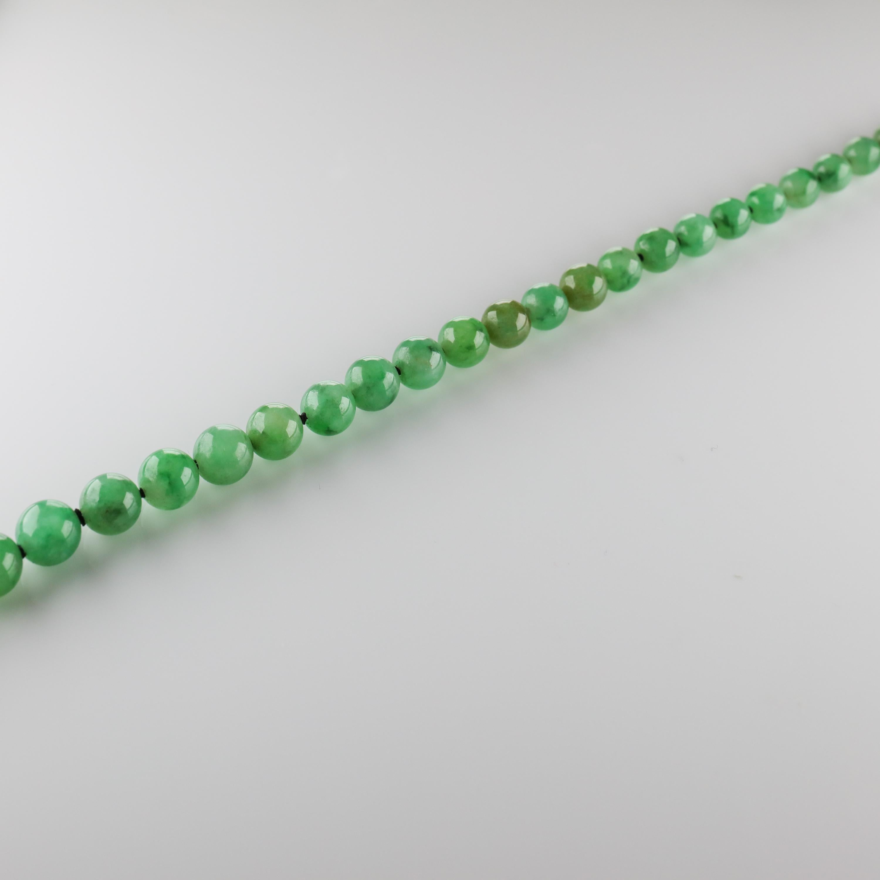 Jade Necklace with Diamond Clasp 4