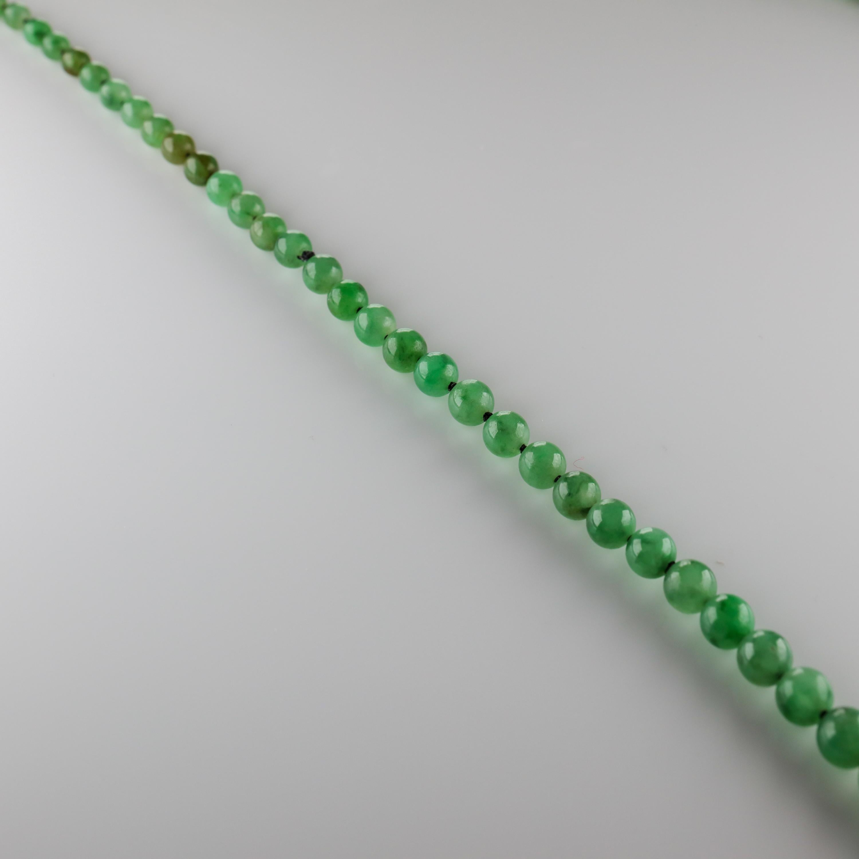 Jade Necklace with Diamond Clasp 5