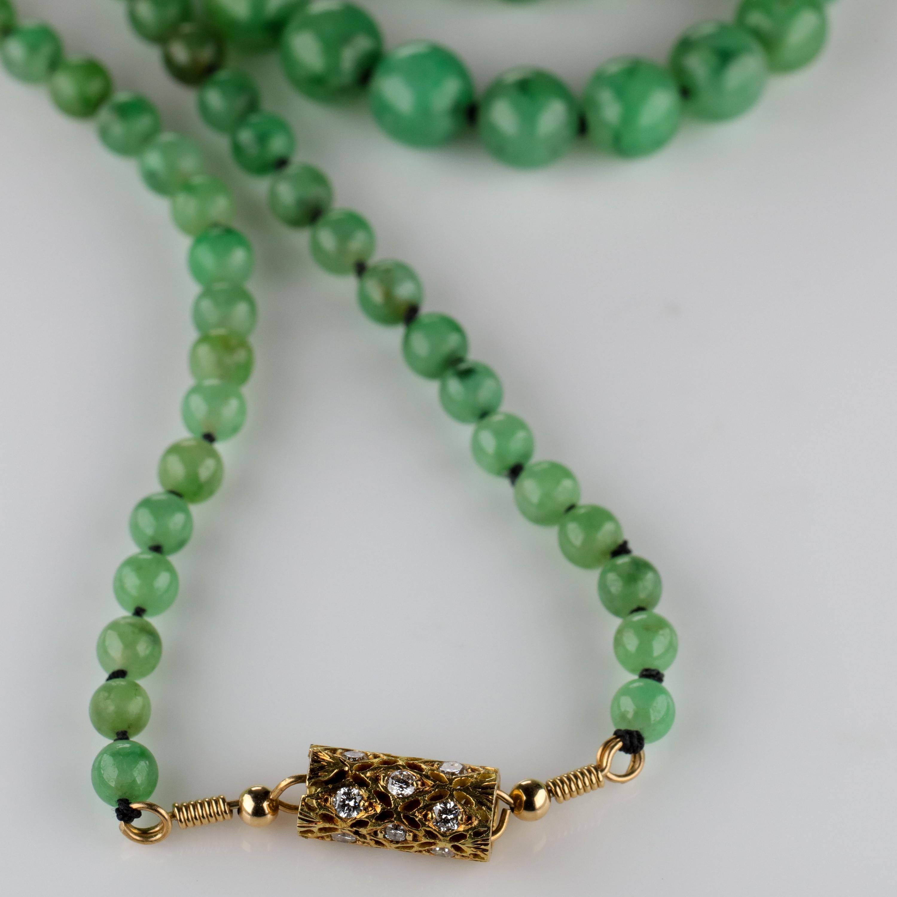 Jade Necklace with Diamond Clasp 6