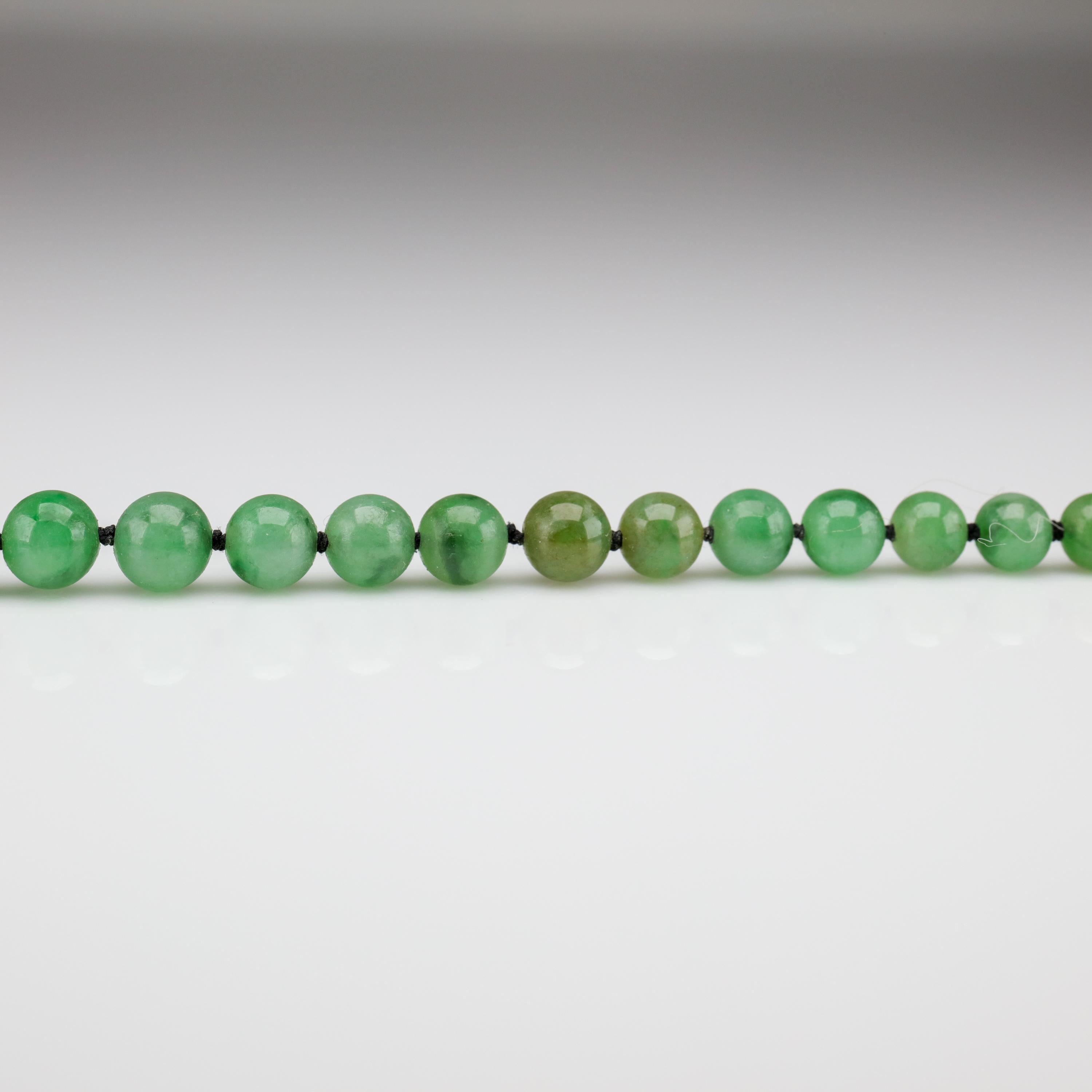 Jade Necklace with Diamond Clasp 2