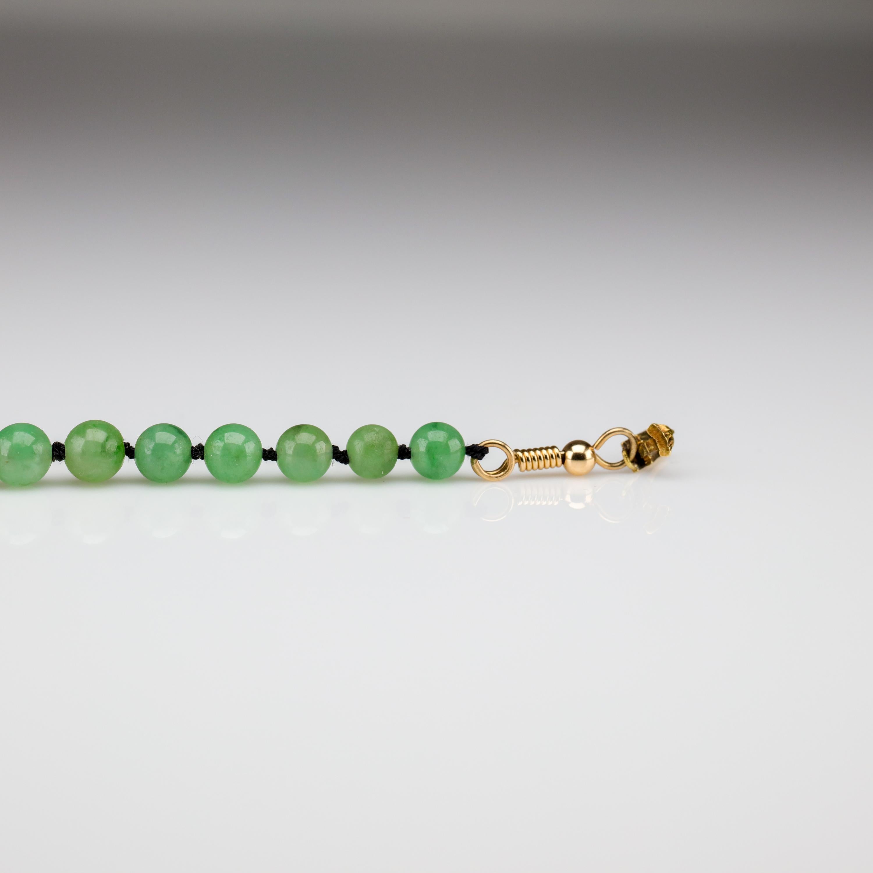 Jade Necklace with Diamond Clasp 3