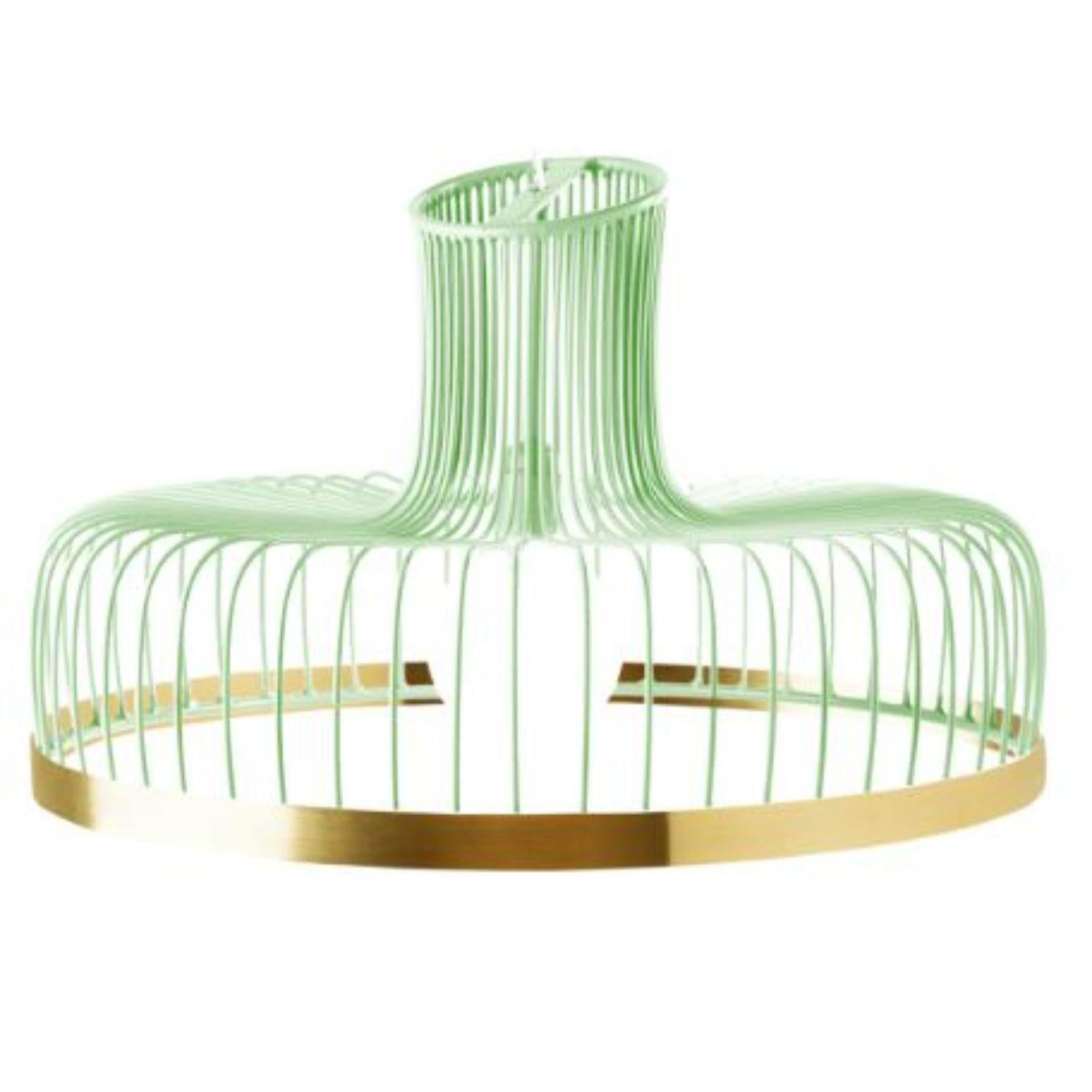 Modern Jade New Spider Suspension Lamp with Brass Ring by Dooq For Sale