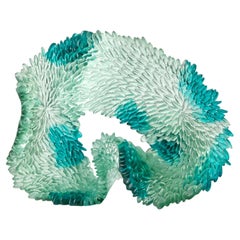 Jade Nuances, a celadon & emerald cast glass sculpture by Nina Casson McGarva