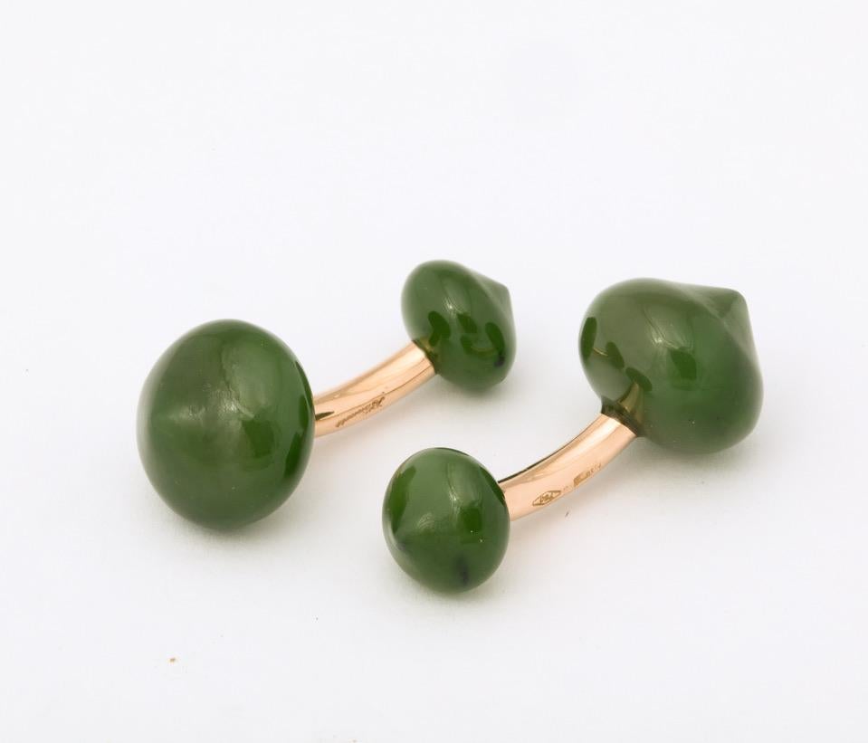 Women's or Men's Jade Onion Dome Double Sided Cufflinks by Michael Kanners