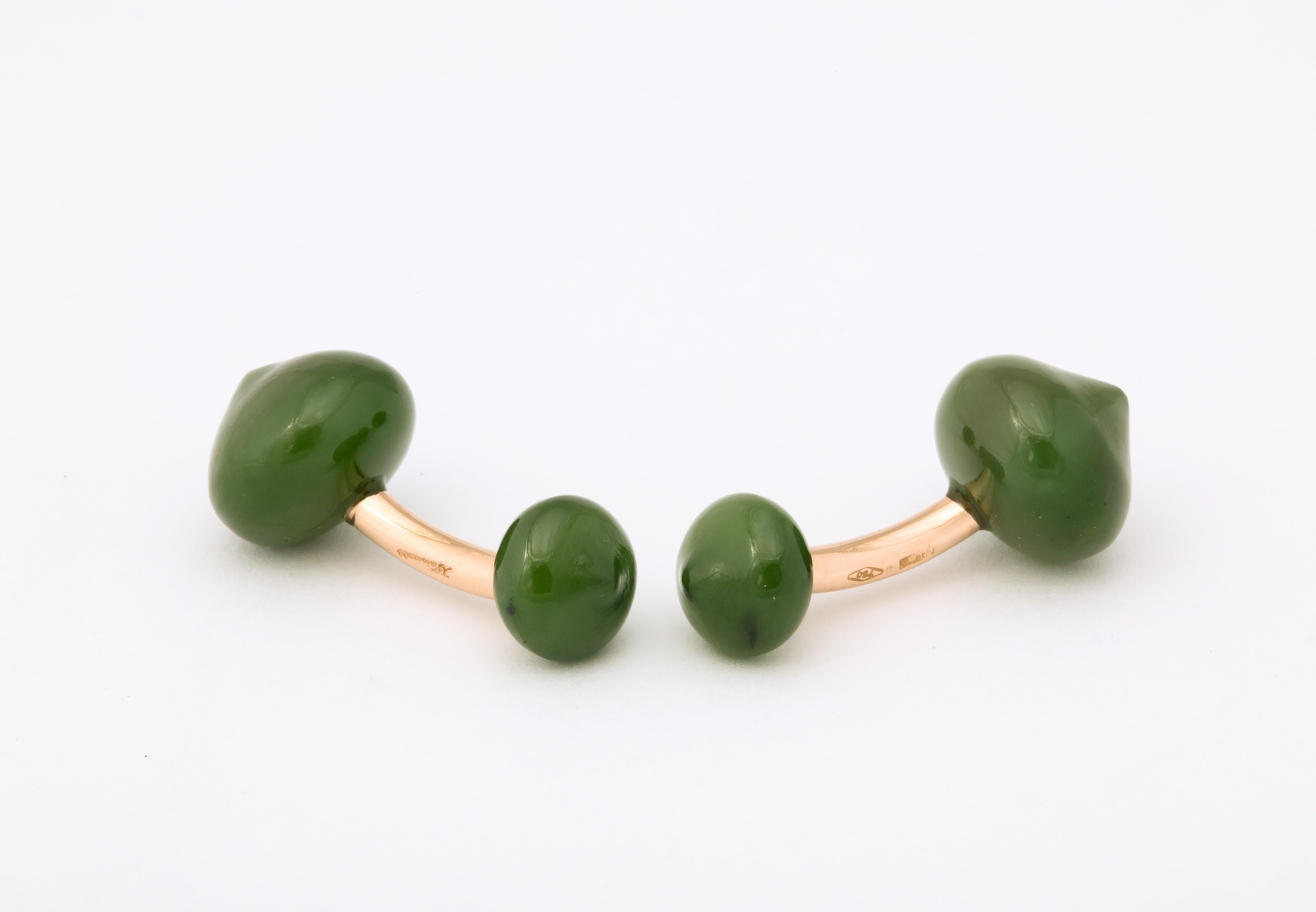 Jade Onion Dome Double Sided Cufflinks by Michael Kanners 5