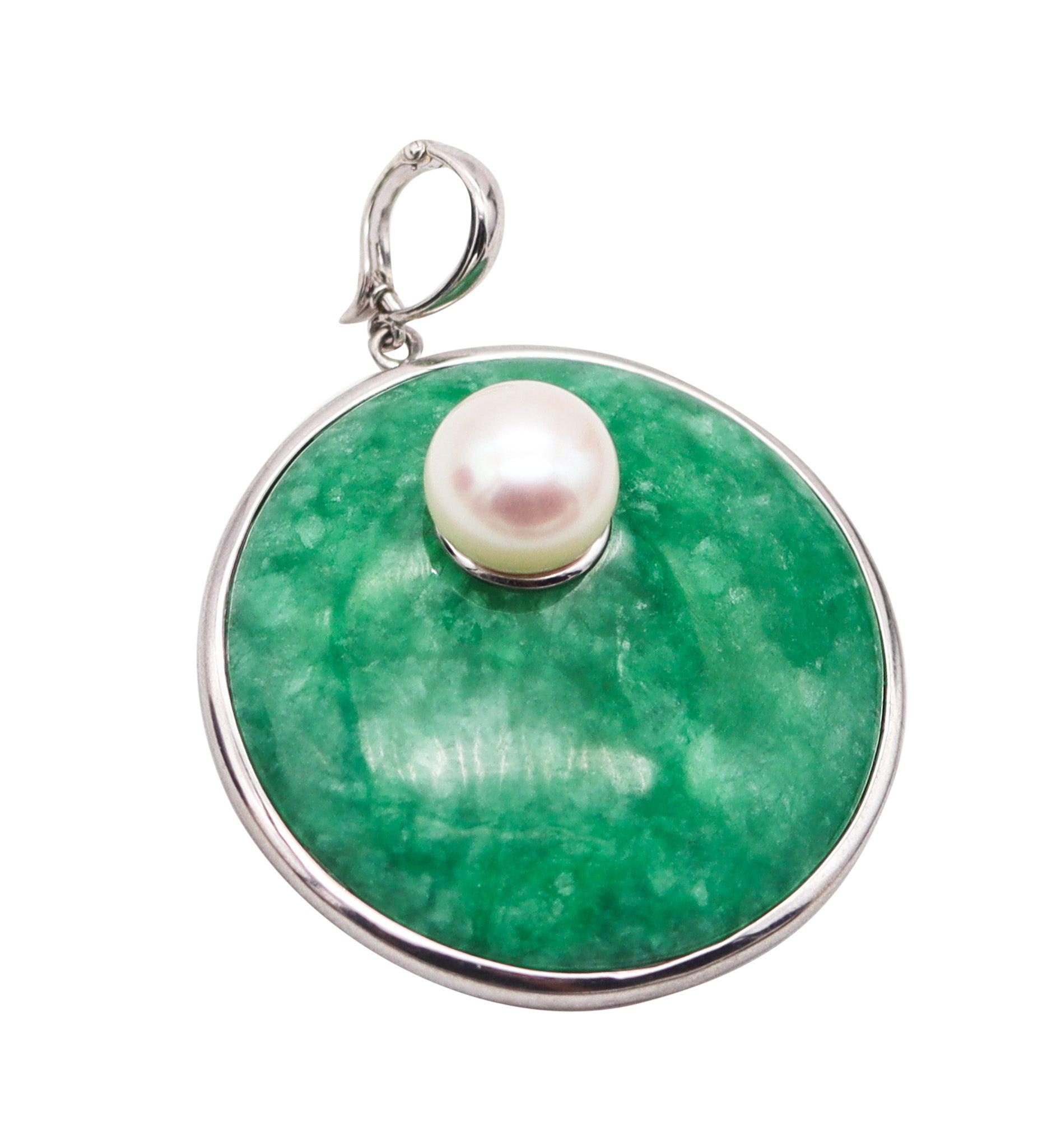 JADE & PEARL Contemporary Anhänger in poliertem .925 Sterling Silber 12mm Perle