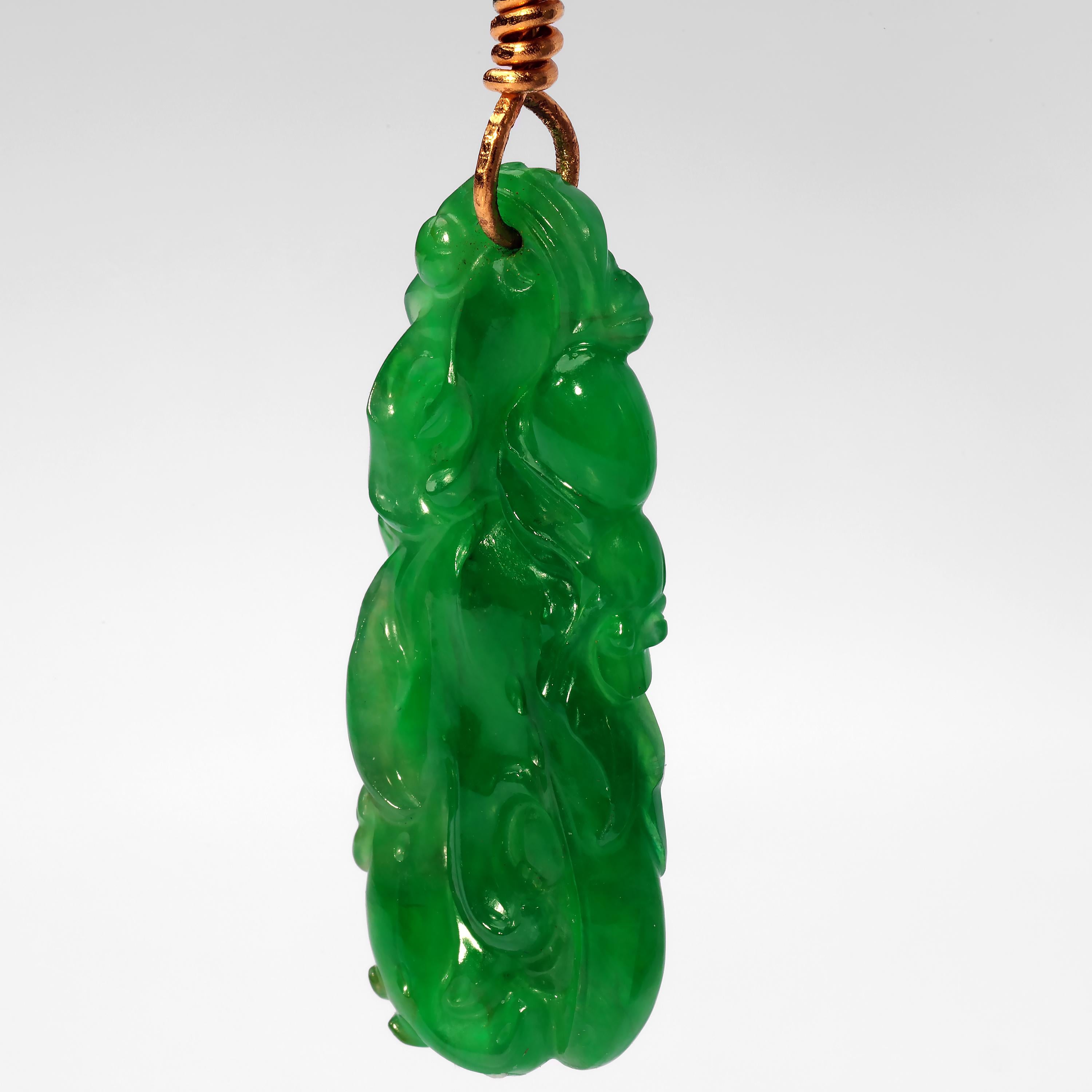 Jade Pendant as Seen in The New York Times and Town & Country In Excellent Condition In Southbury, CT
