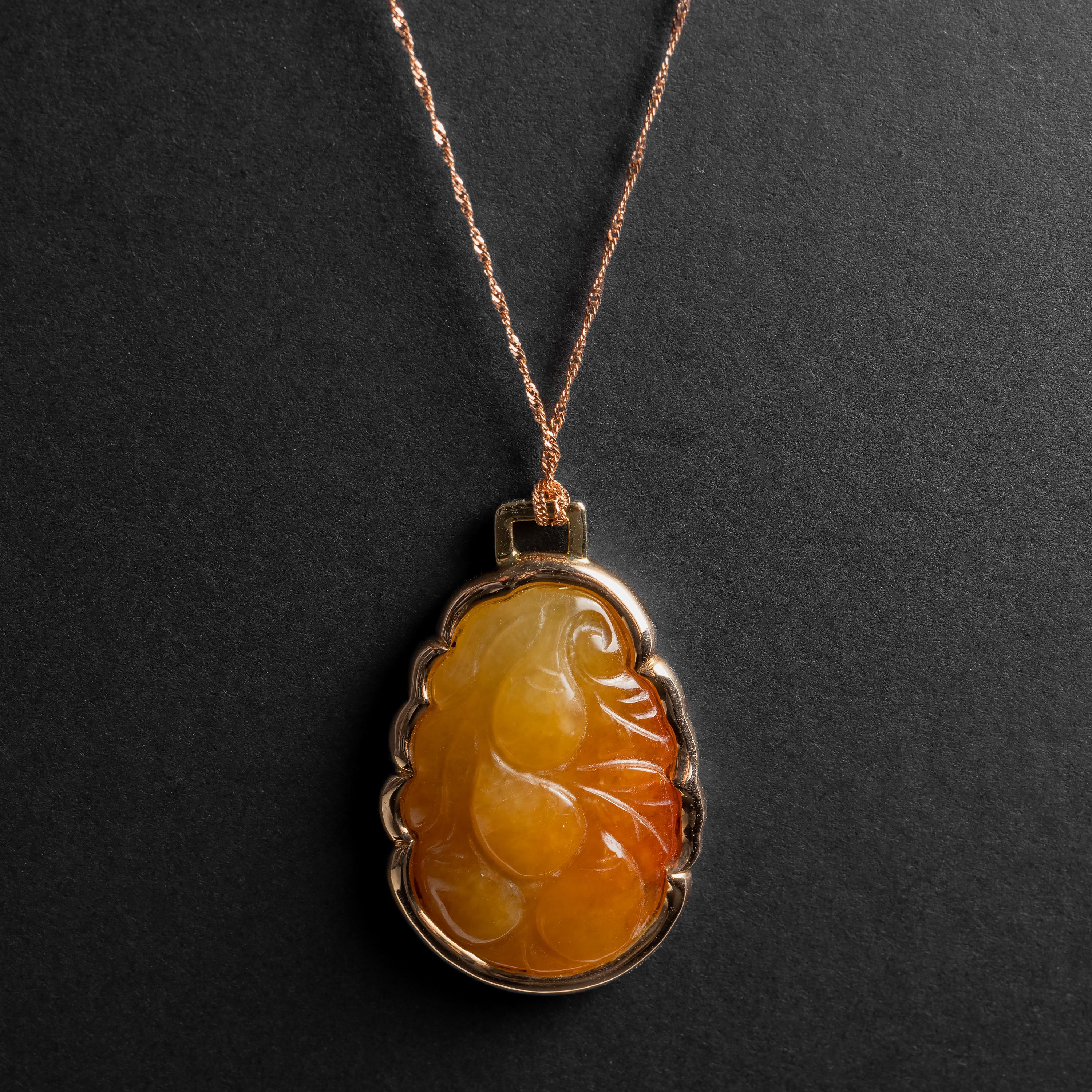 orange jade pendant
