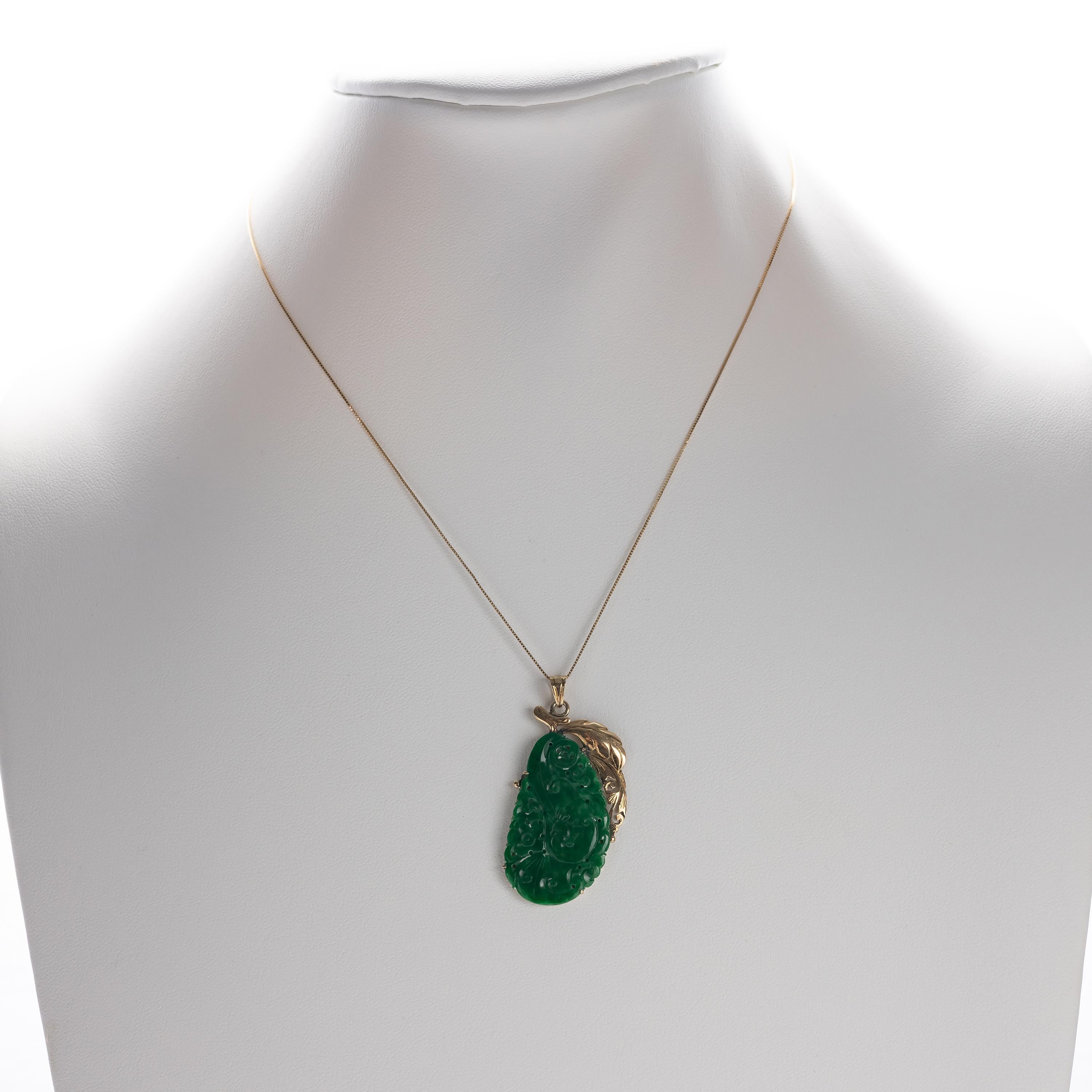 Modern Jade Pendant Certified Untreated Intense Green Chromium Jadeite