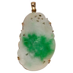 Jade Moss on Snow pendant Double Sided Certified Untreated