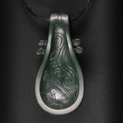 Jade Pendant Pipa '琵琶' Stringed Instrument Kunlun Jade Certified Untreated