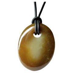 Ciondolo di giada policroma Tabacco Marrone Giada Naturale Unisex Gioielli regalo vintage