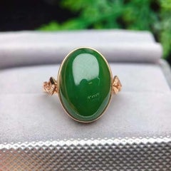 Jade Ring 18 Karat  Rose Gold Ring