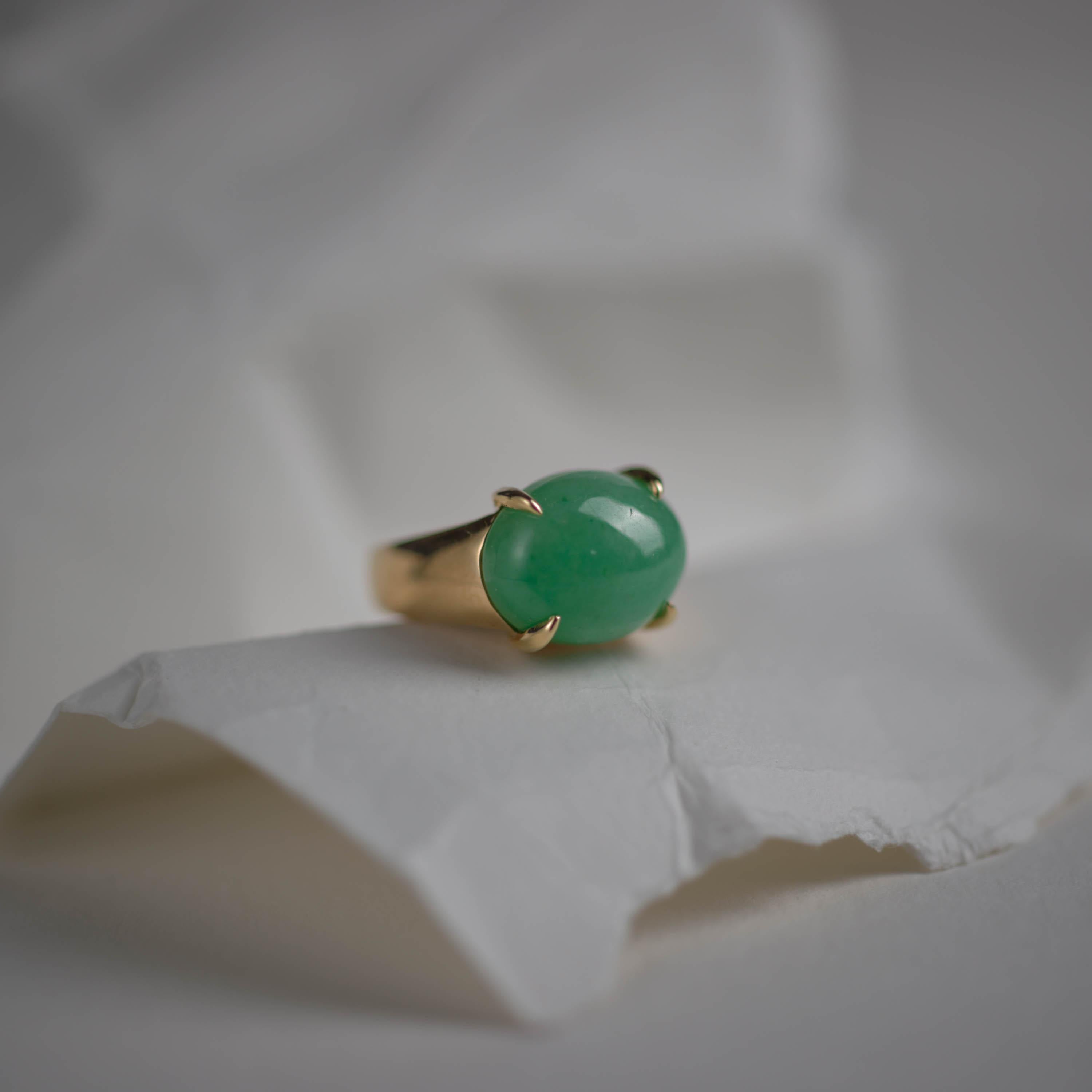 Jade-Ring Apfelgrüner Jadeit Seltener Gump's Icon 4