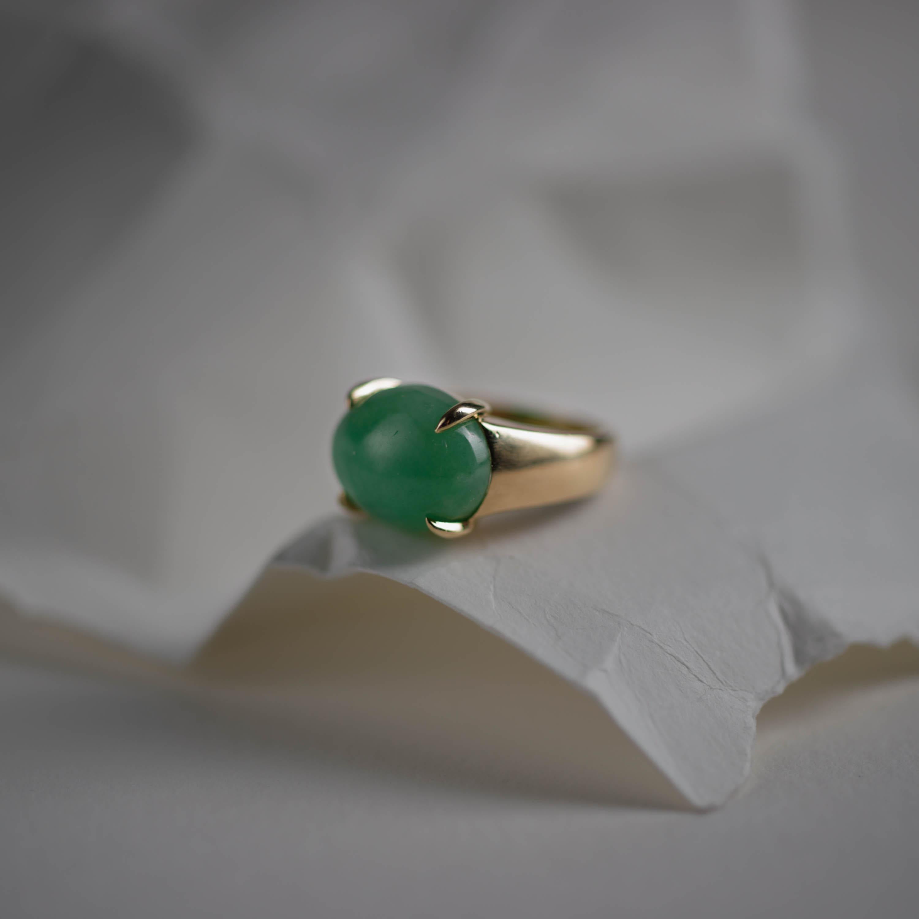 Jade-Ring Apfelgrüner Jadeit Seltener Gump's Icon 6