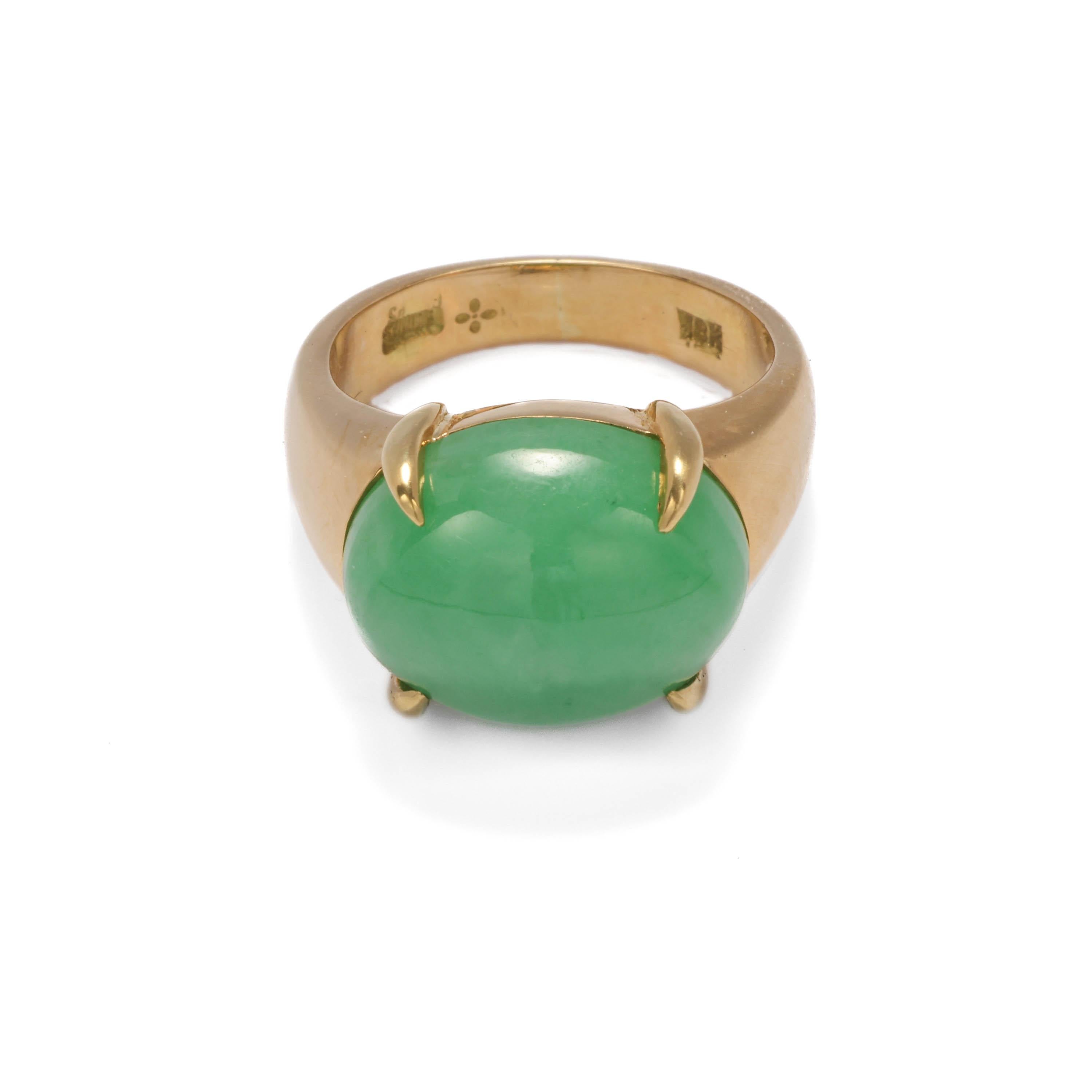 Jade-Ring Apfelgrüner Jadeit Seltener Gump's Icon (Moderne)