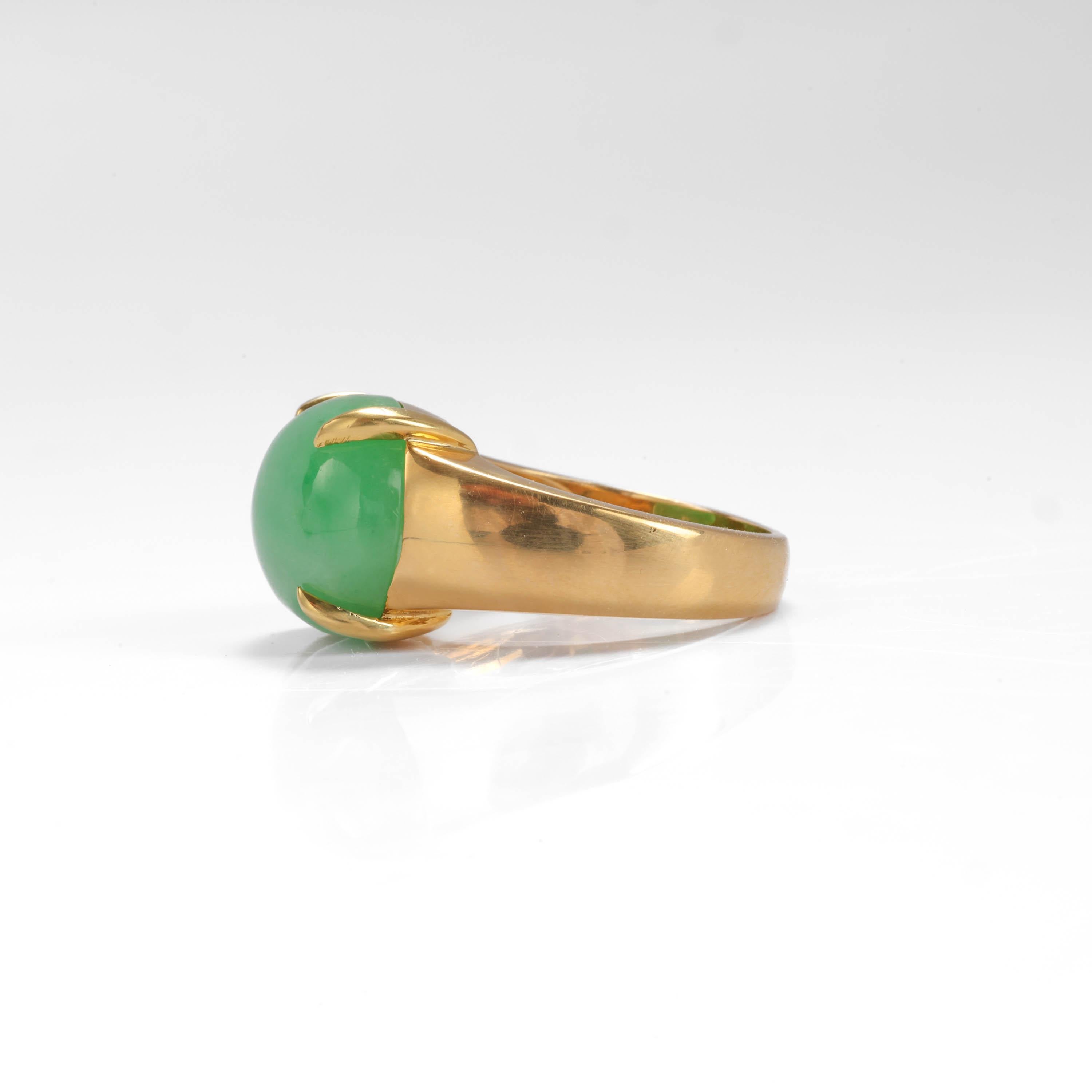 Jade-Ring Apfelgrüner Jadeit Seltener Gump's Icon im Zustand „Hervorragend“ in Southbury, CT
