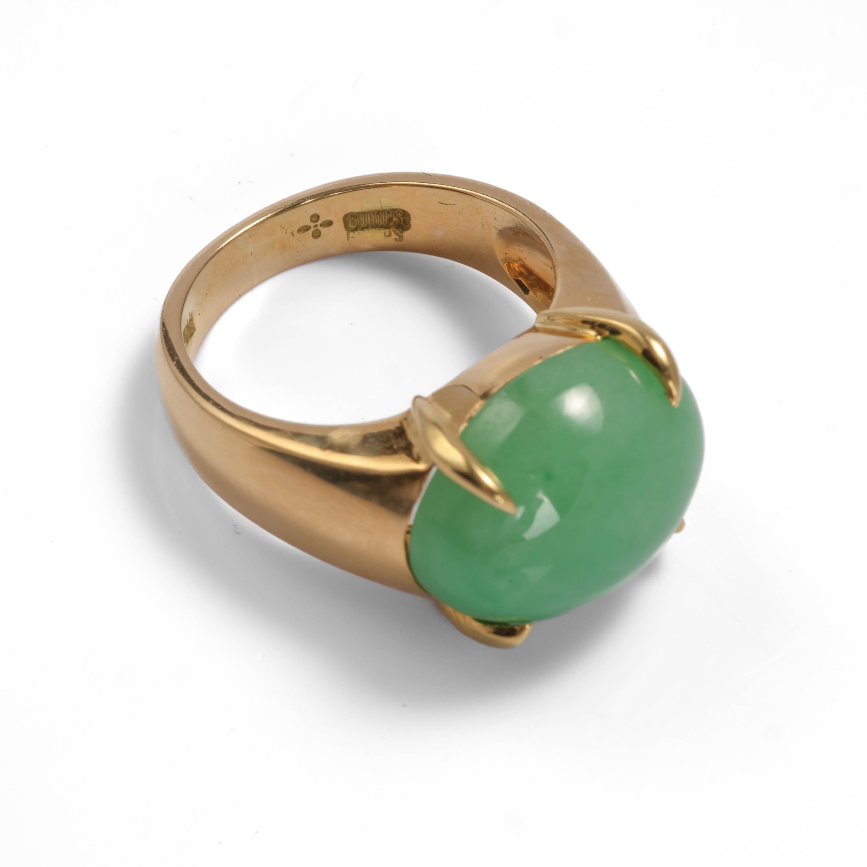 Jade-Ring Apfelgrüner Jadeit Seltener Gump's Icon für Damen oder Herren