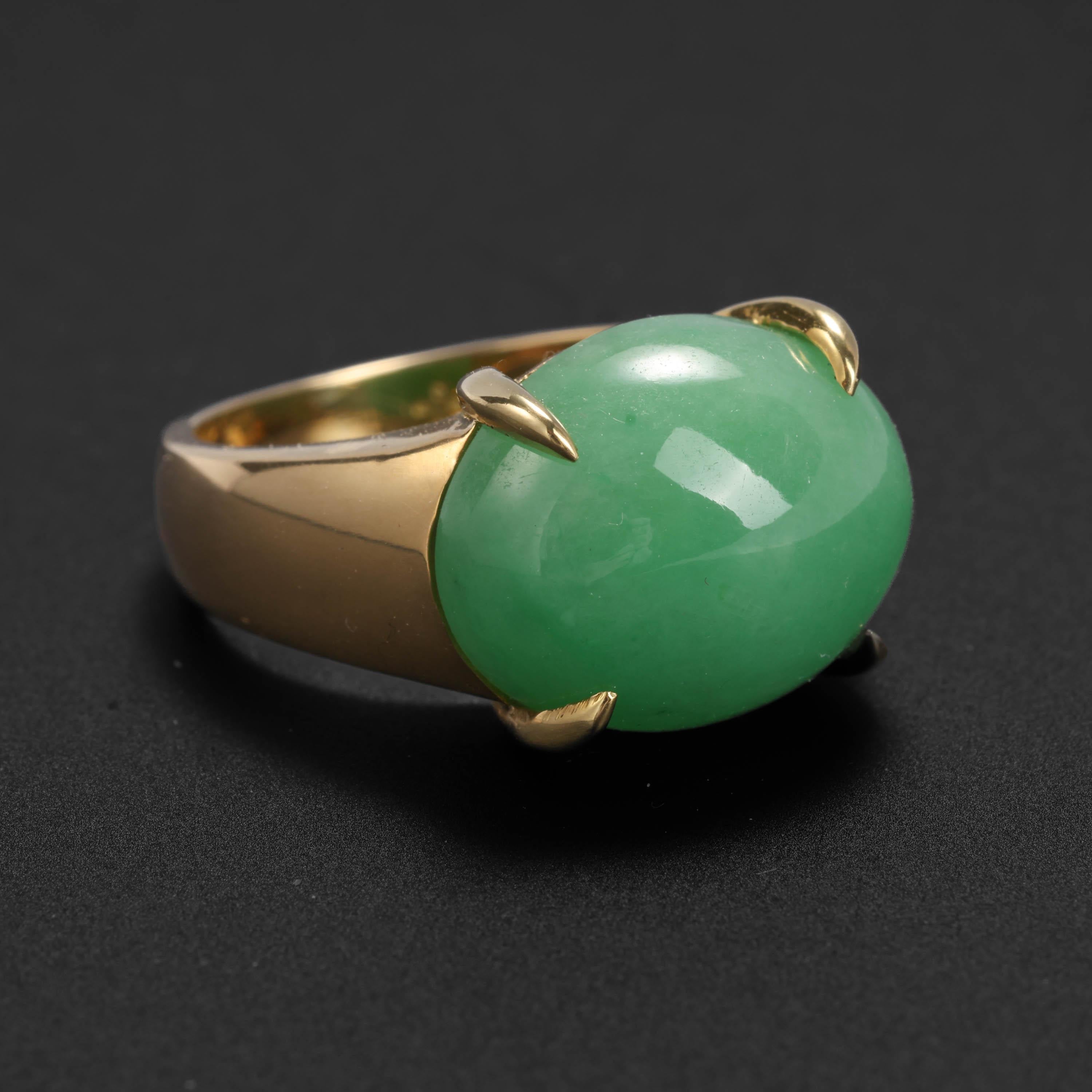 Jade-Ring Apfelgrüner Jadeit Seltener Gump's Icon 3