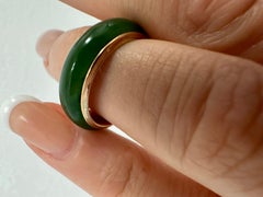 Jade ring eternity ring 14KT yellow gold