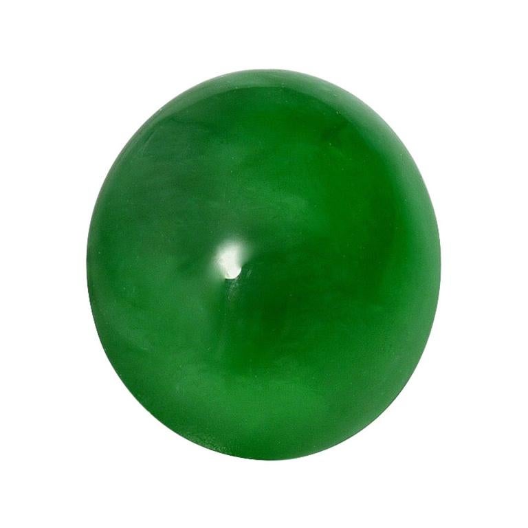 Bague en jade cabochon ovale de 6 carats, pierre précieuse non sertie Neuf - En vente à Beverly Hills, CA