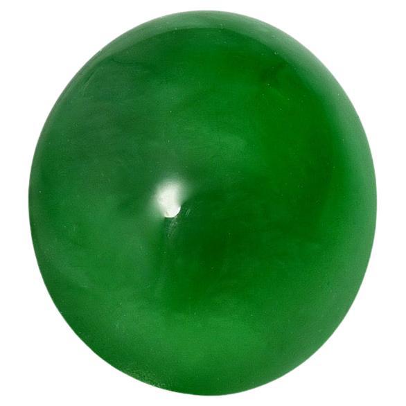 Bague en jade cabochon ovale de 6 carats, pierre précieuse non sertie