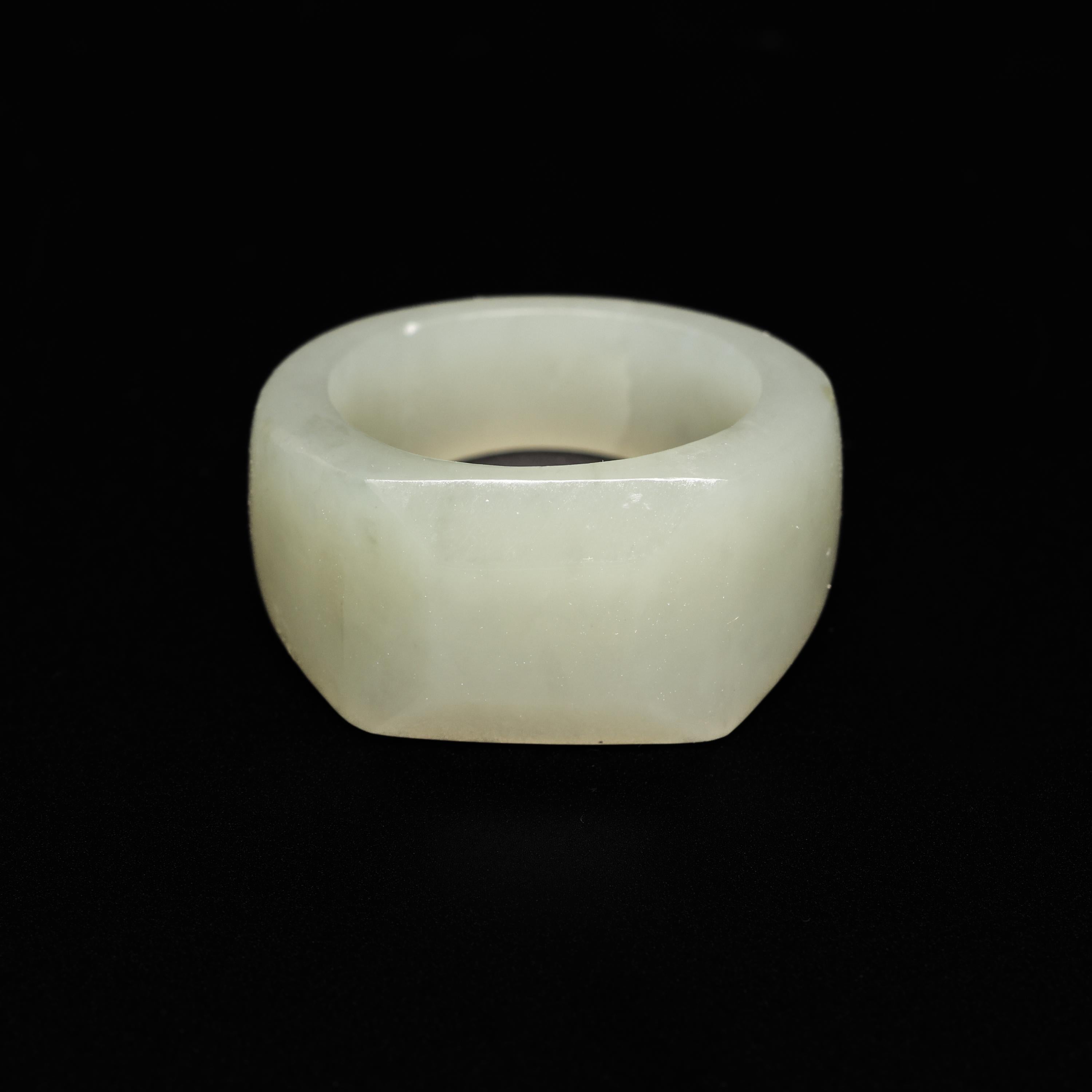 Women's or Men's Jade Ring Geometric Form Hand Carved Certified Untreated Nephrite