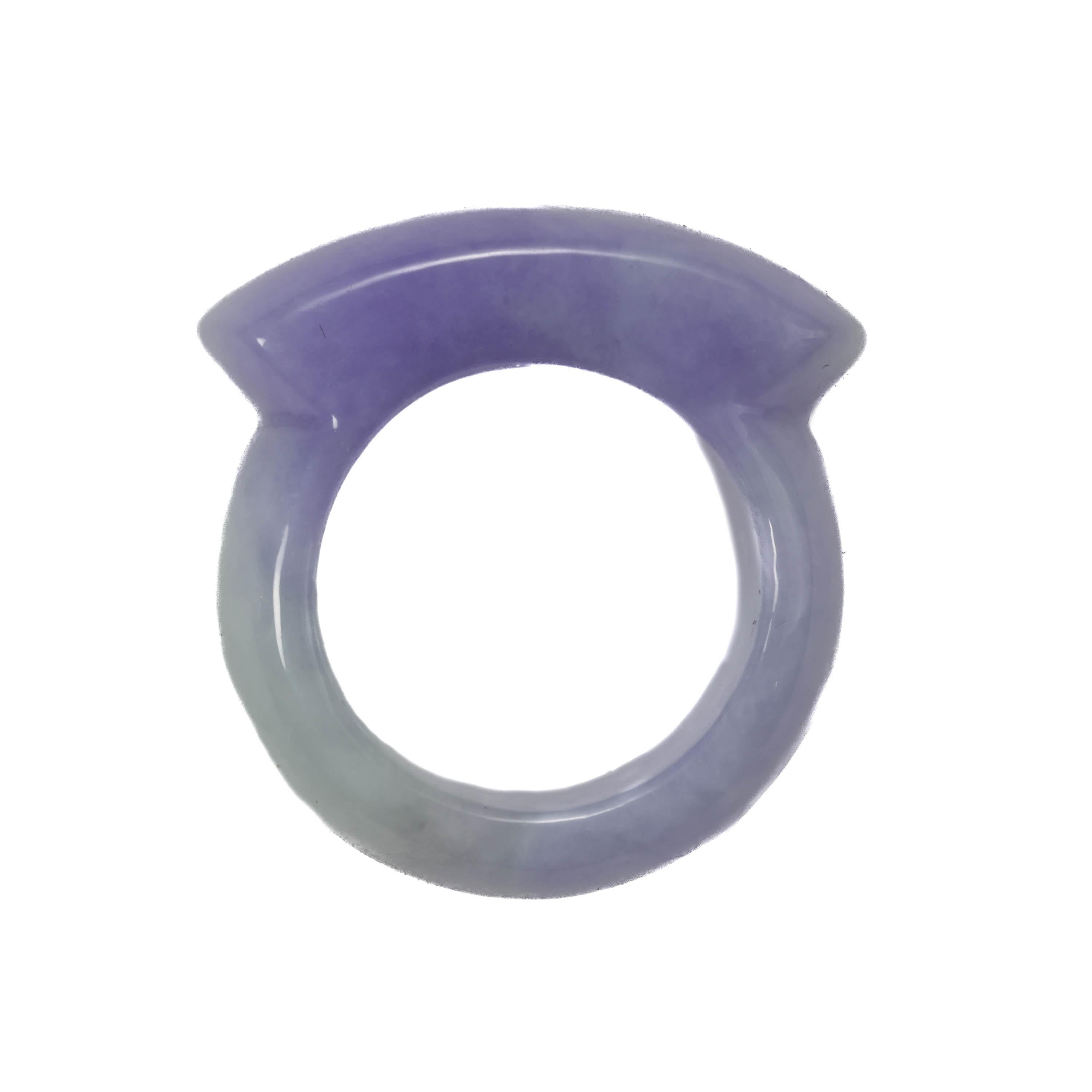 Jade Ring GIA Certified Untreated Purple Jadeite, Size 10 ½   For Sale 5