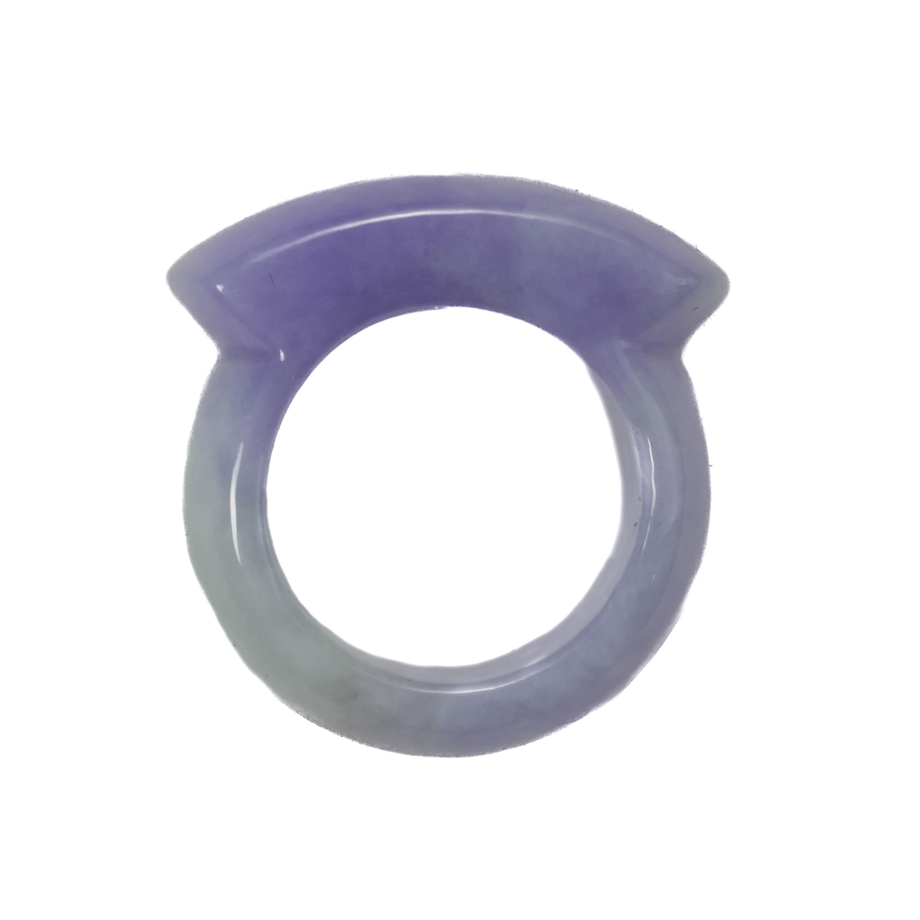 Jade Ring GIA Certified Untreated Purple Jadeite, Size 10 ½ For Sale 5