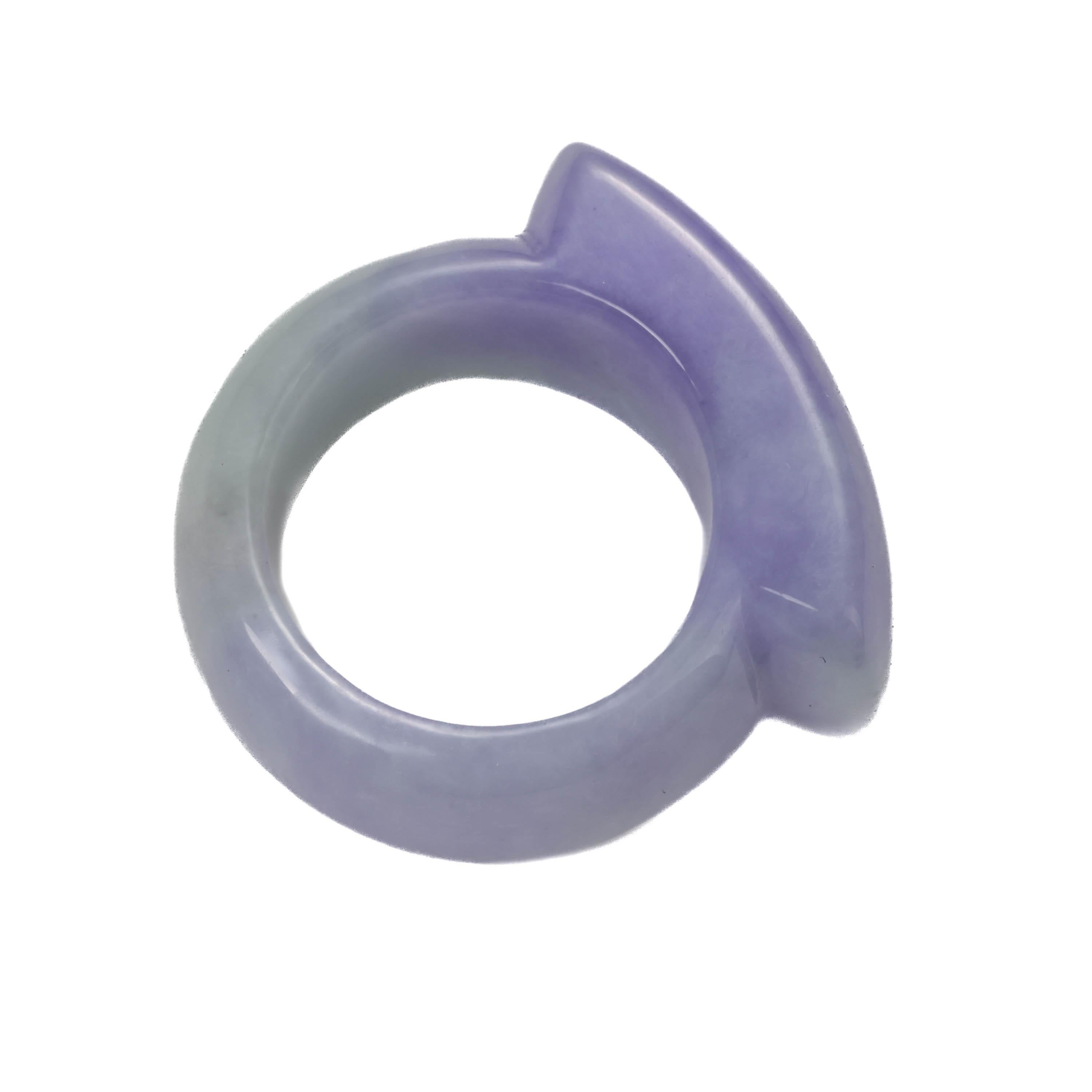 Jade Ring GIA Certified Untreated Purple Jadeite, Size 10 ½   For Sale 6