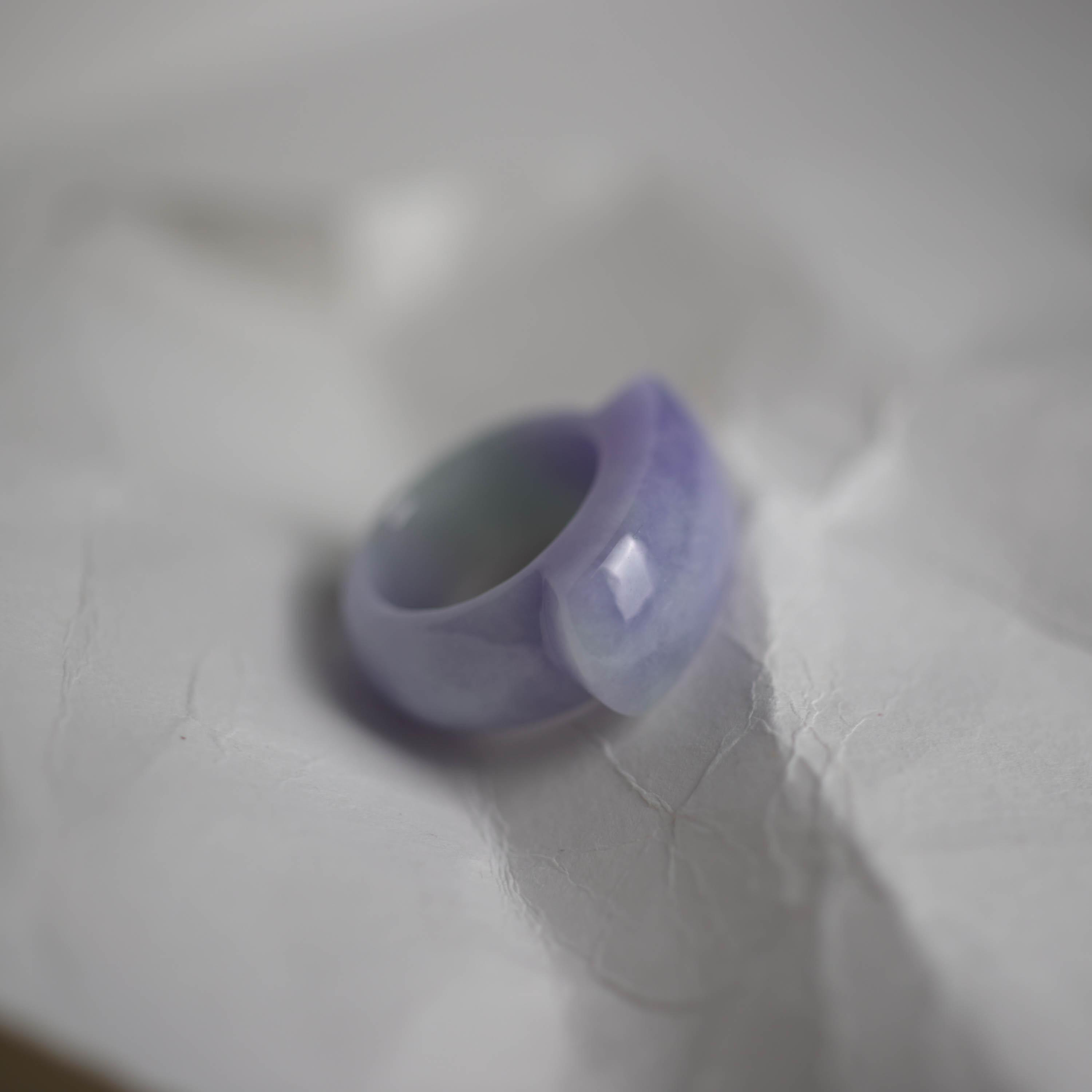 Jade Ring GIA Certified Untreated Purple Jadeite, Size 10 ½   For Sale 9
