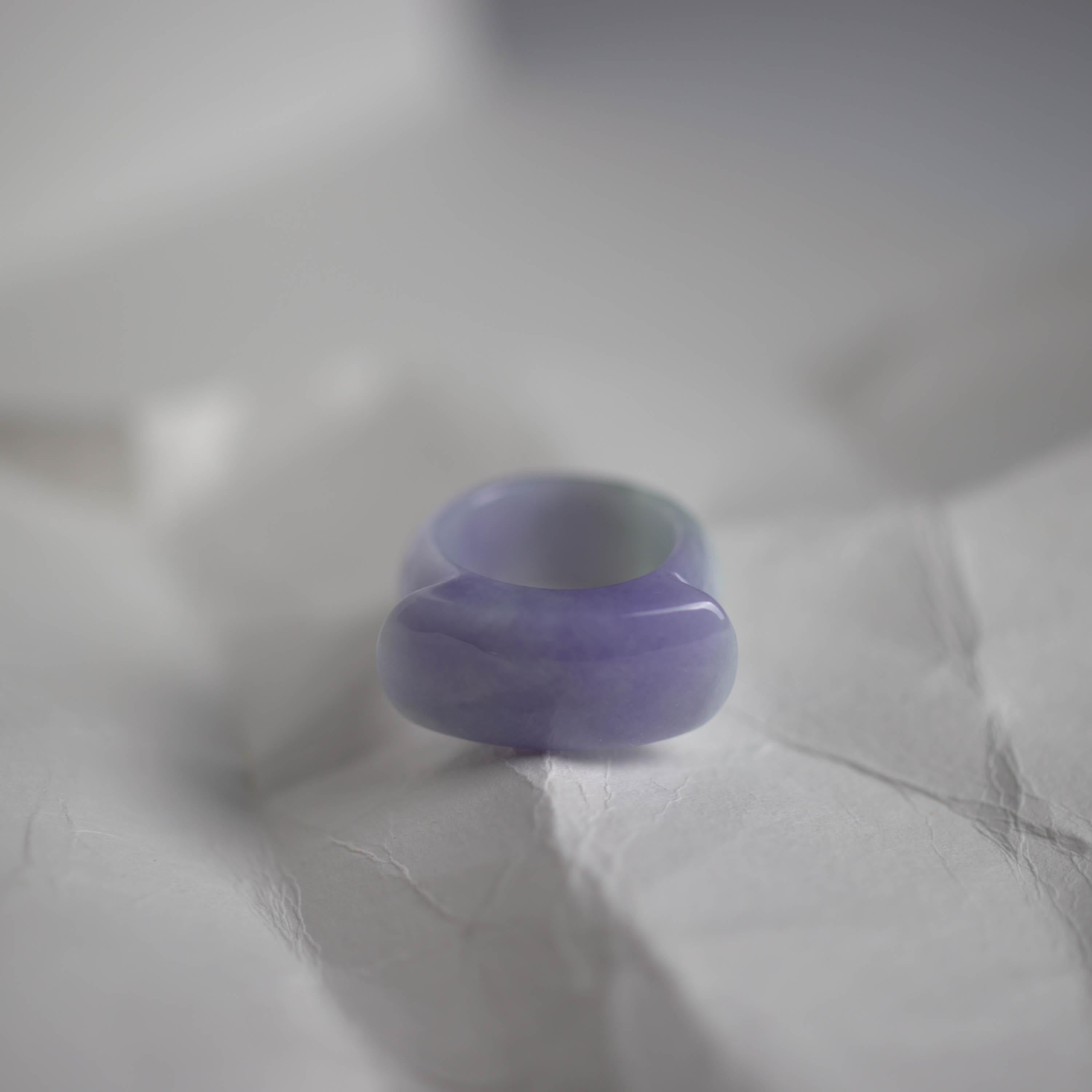 Jade Ring GIA Certified Untreated Purple Jadeite, Size 10 ½   For Sale 10