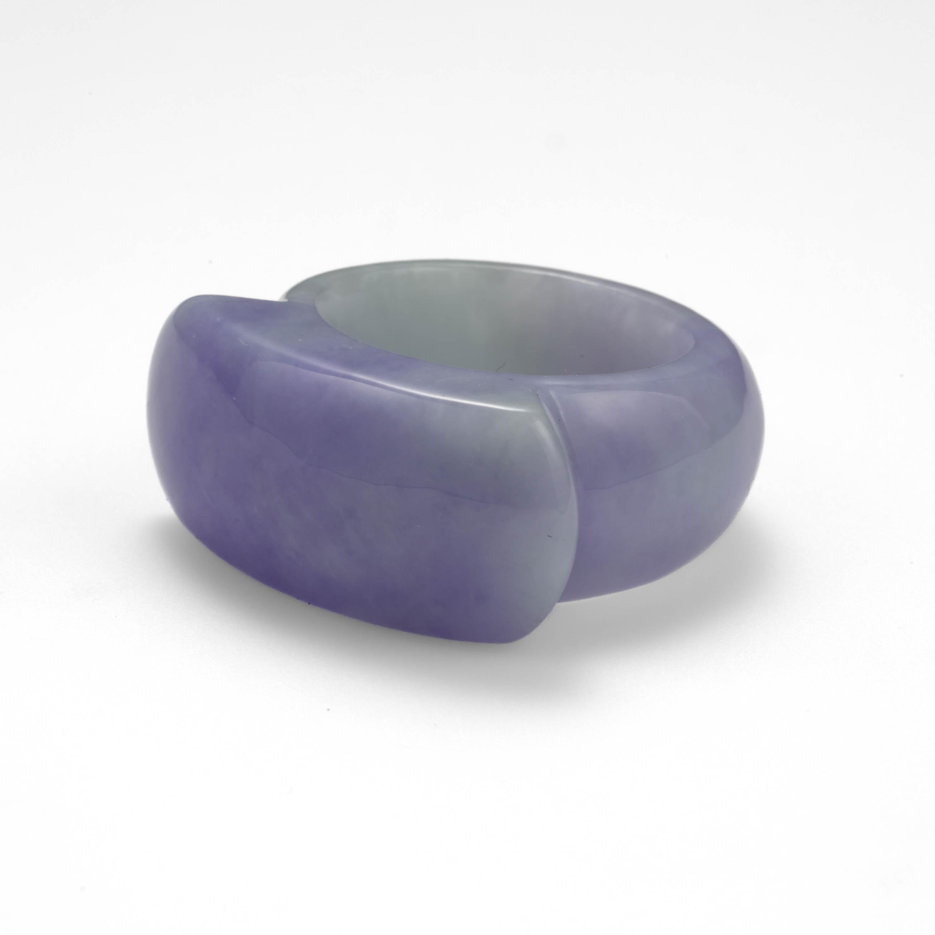 Jade Ring GIA Certified Untreated Purple Jadeite, Size 10 ½   For Sale 1