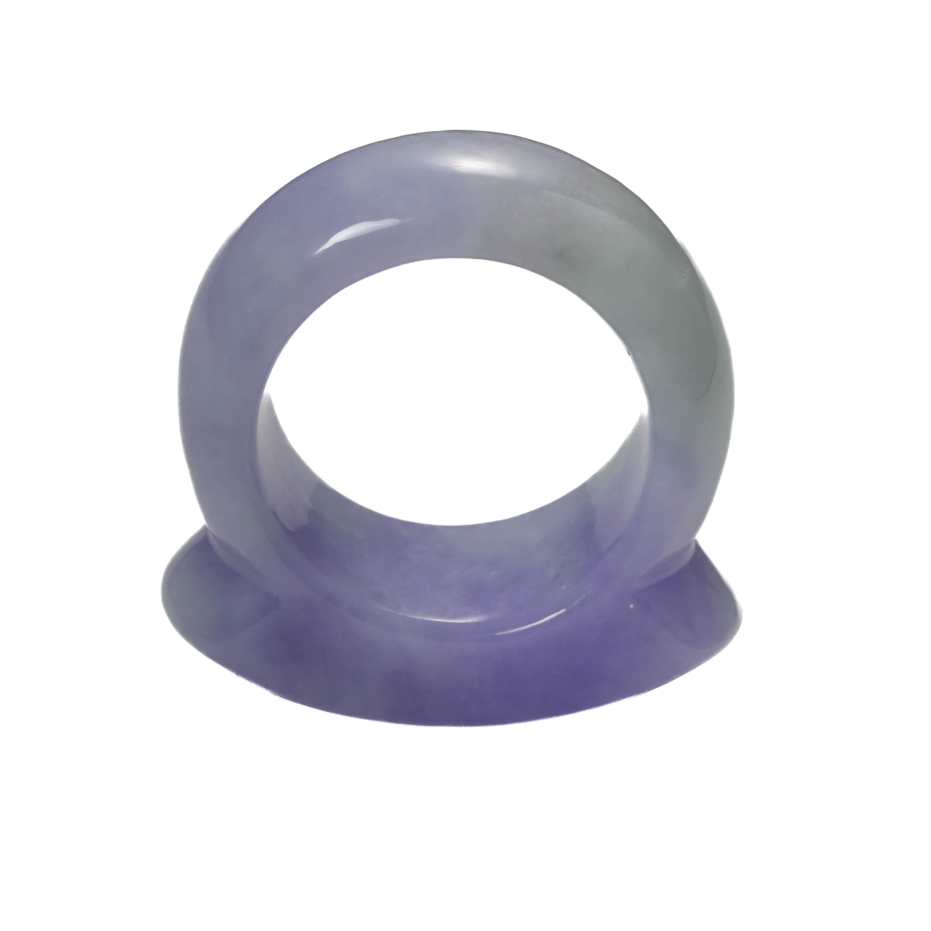 Jade Ring GIA Certified Untreated Purple Jadeite, Size 10 ½   For Sale 3
