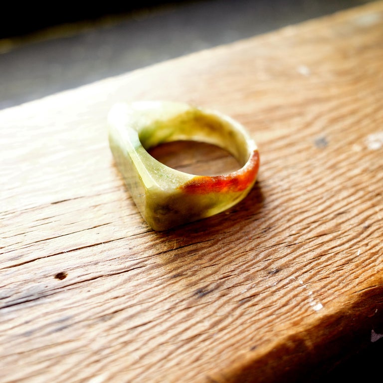 Jade Ring Hand Carved Antique from China at 1stDibs carved