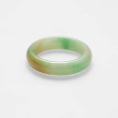 Jade Ring Hand Carved Band Certified Untreated Size 6