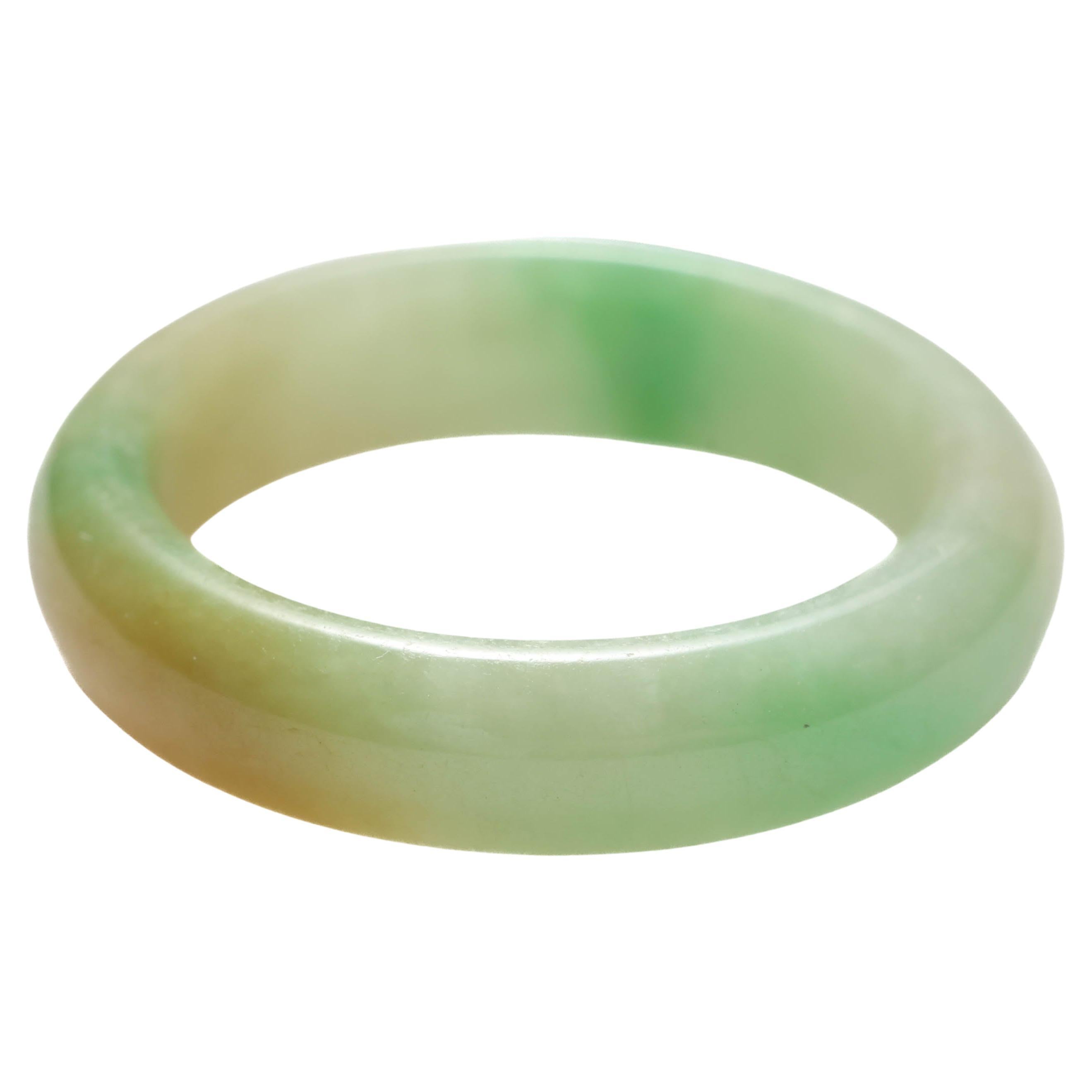 Jade Ring Hand Carved Band Certified Untreated Size 6 For Sale